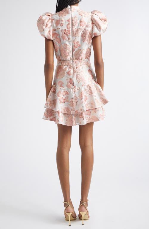 alice and olivia rosette eyelet tulip print mini dress JULIETTA MINI SLIP DRESS in MAGIC GARDEN BLACK