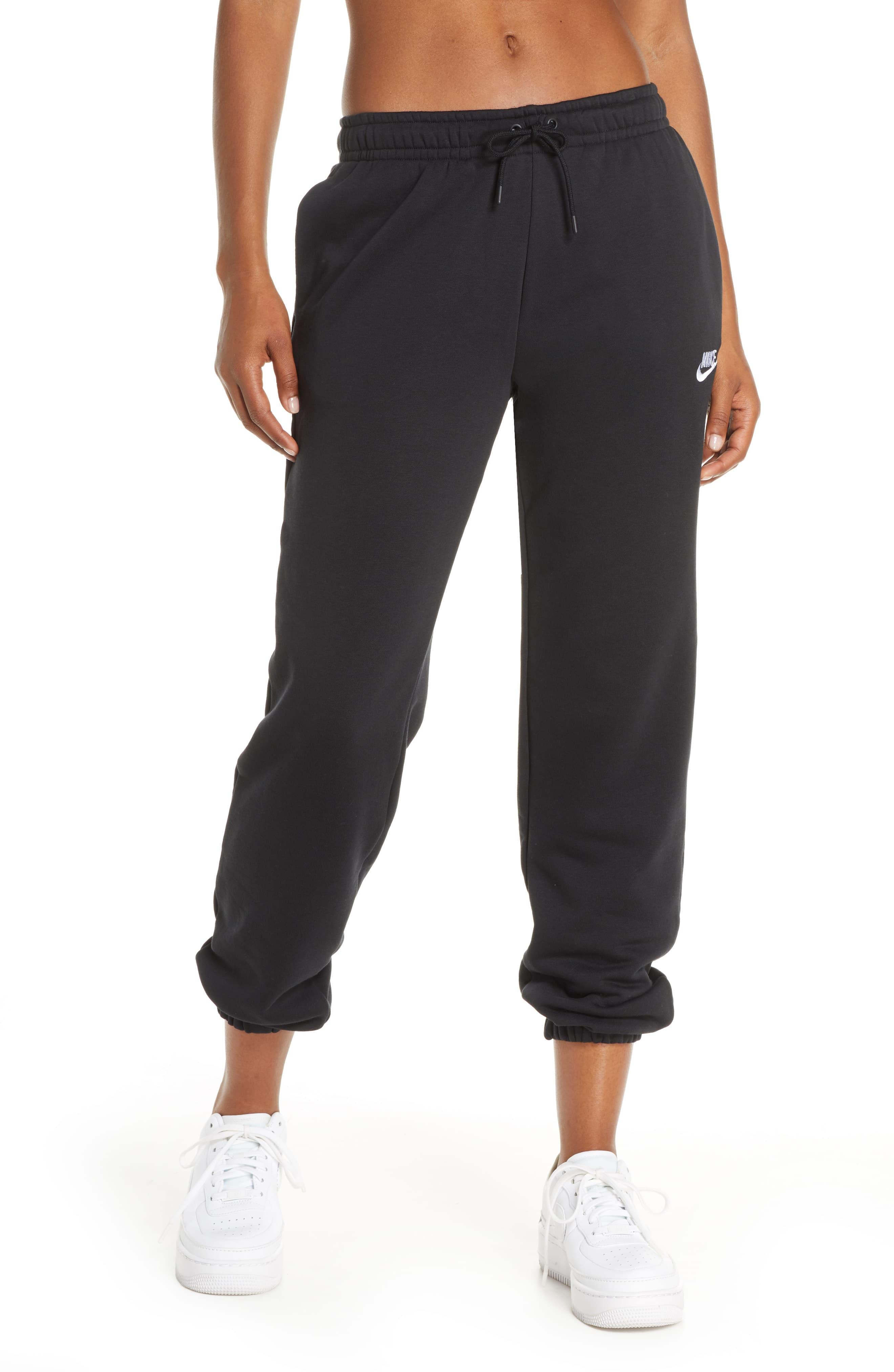 nike black and white joggers