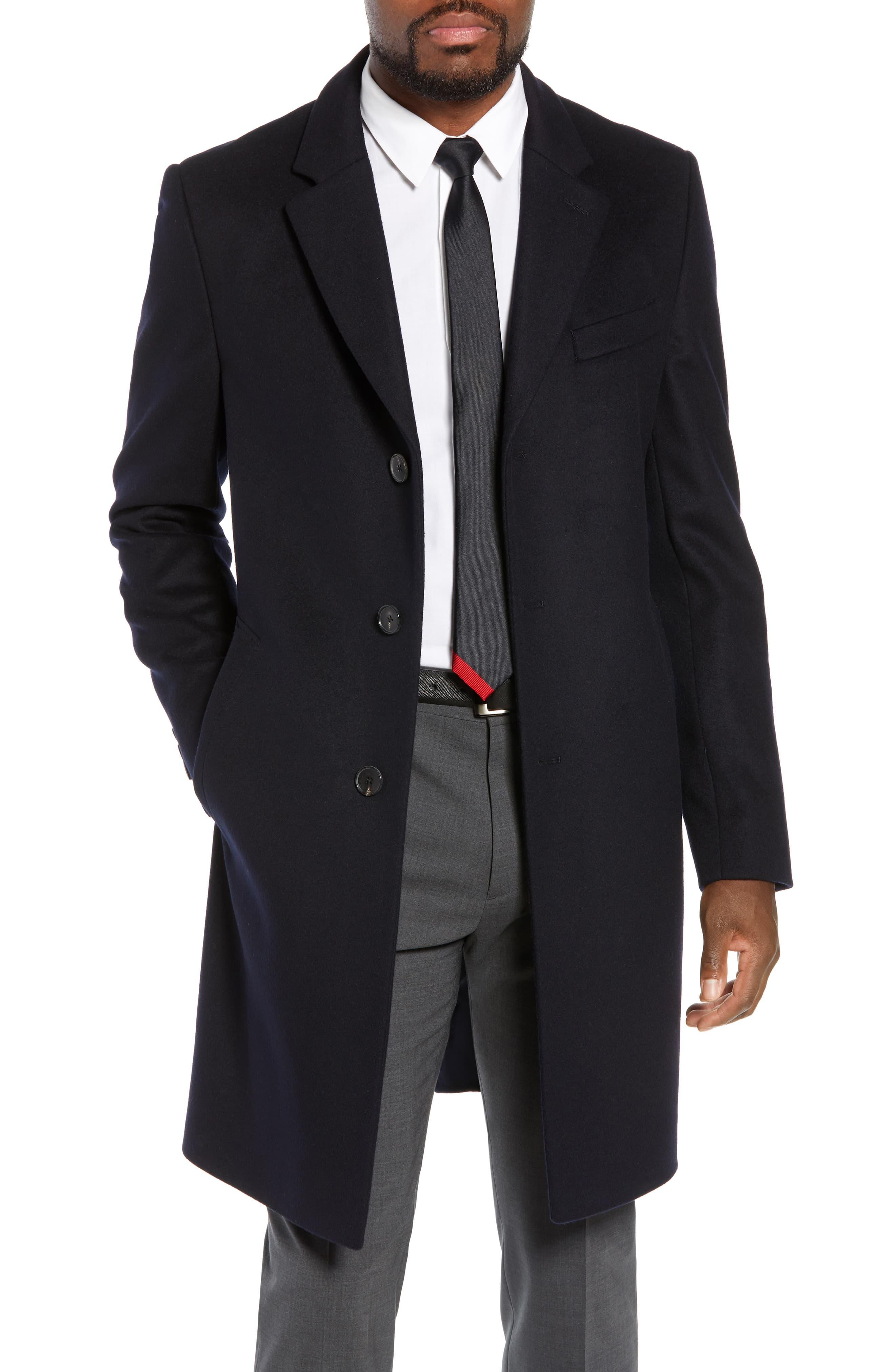 Hugo Boss Men's Slim-fit Wool Topcoat 