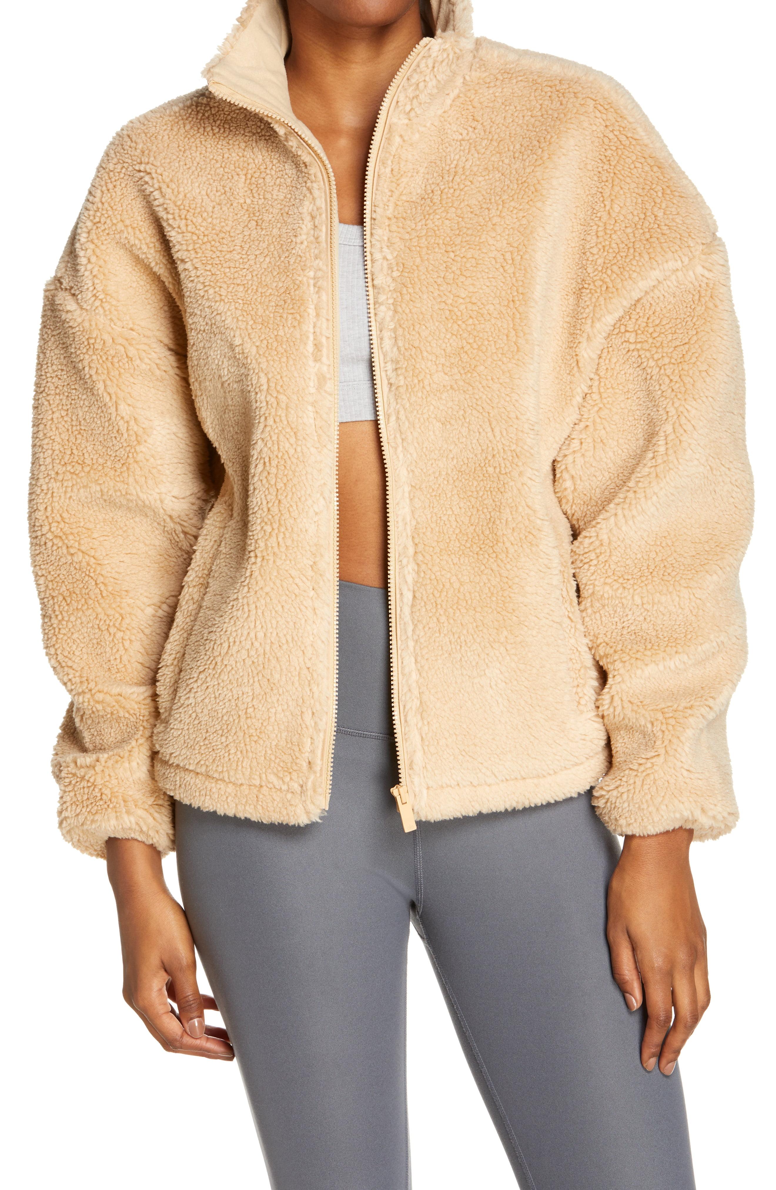 Alo Yoga Flurry Faux Fur Jacket in Camel (Natural) - Lyst