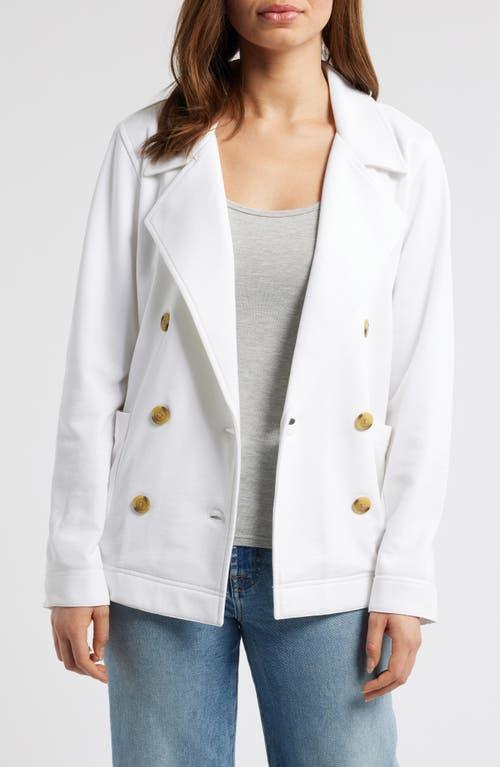 Caslon Double Breasted Knit Blazer in White Lyst