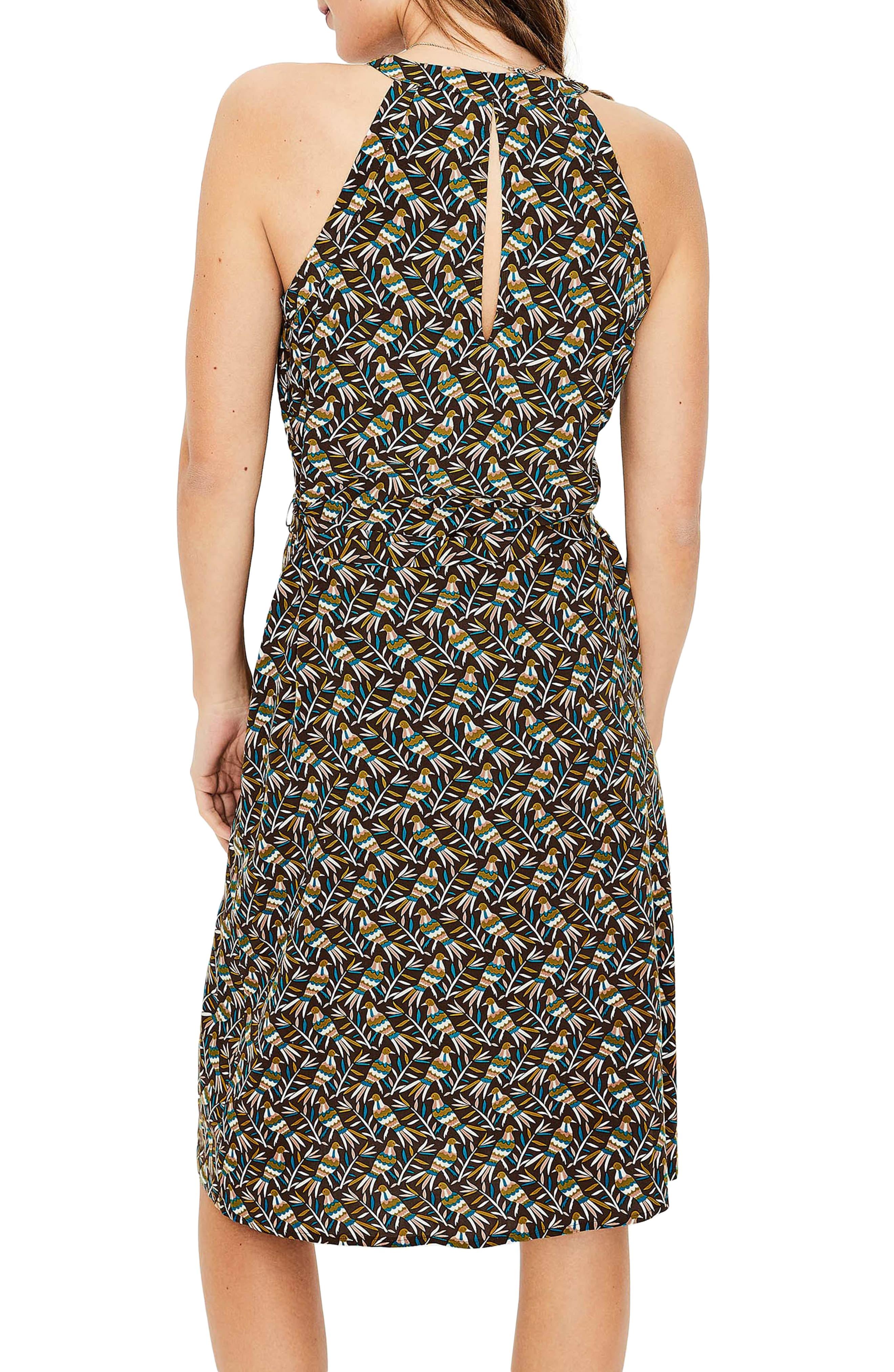 Boden Olwen Print Halter Dress in Black - Lyst