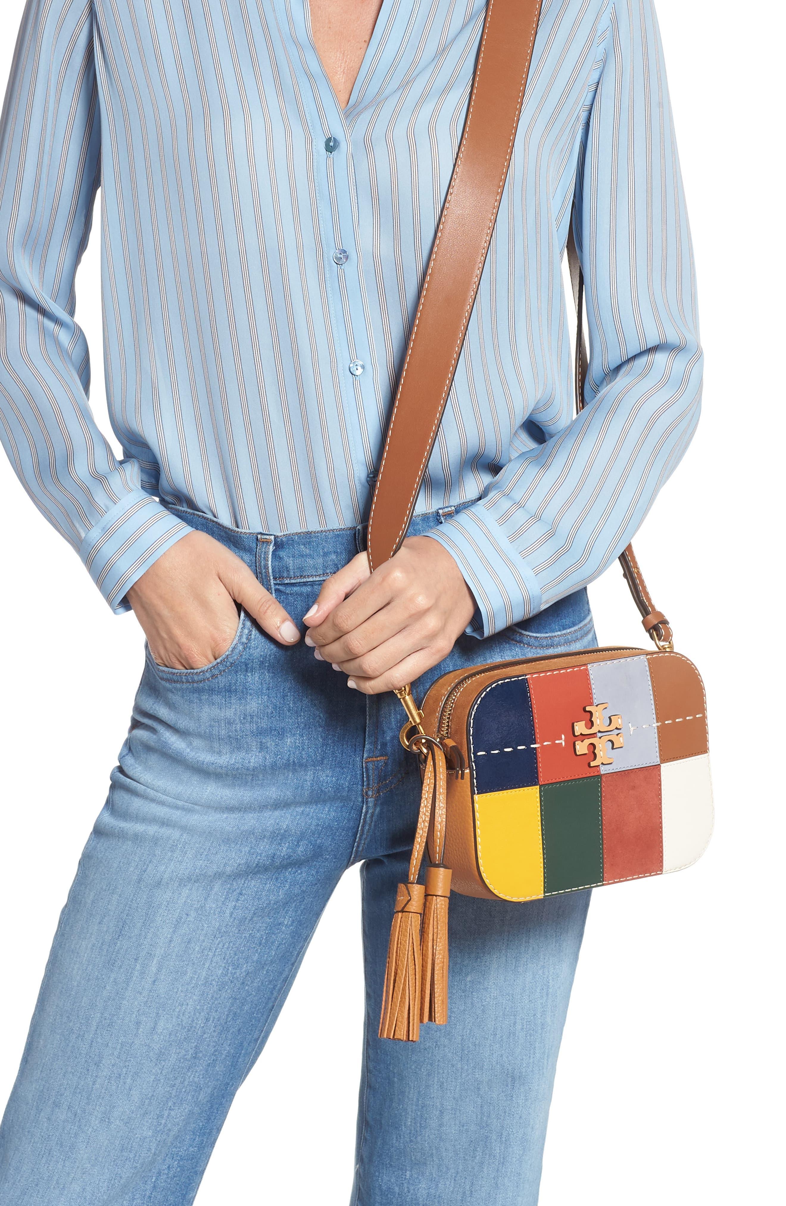 Tory Burch Mcgraw Patchwork Medium Leather Camera Bag Lyst