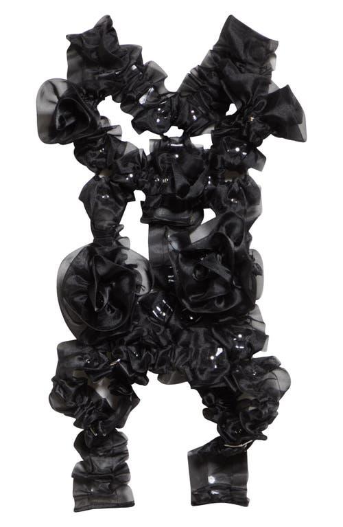 小物 noir kei ninomiya 23ss organdy harness Noir Kei Ninomiya Black Organdy Logo Harness Noir Kei Ninomiya