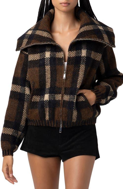 Blank NYC Plaid Crop Sweater Jacket in Black Lyst