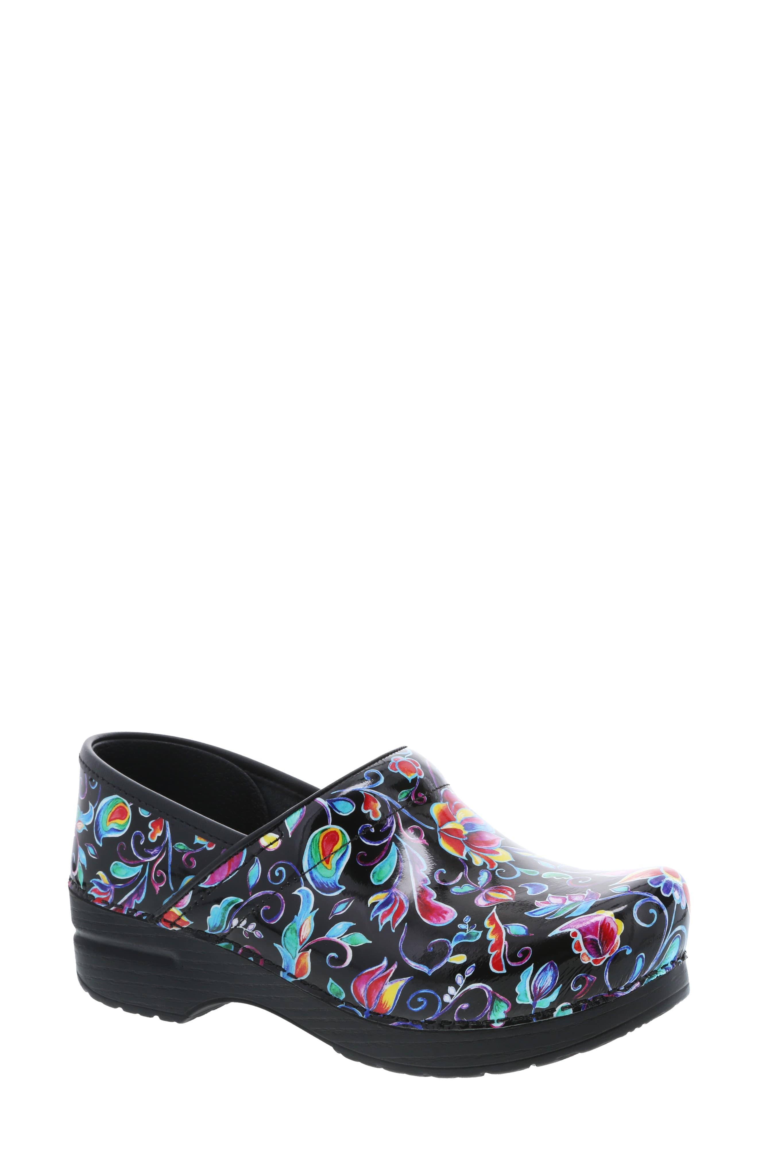 Dansko 'professional' Clog in Vivid Floral Patent Leather (Blue) - Lyst