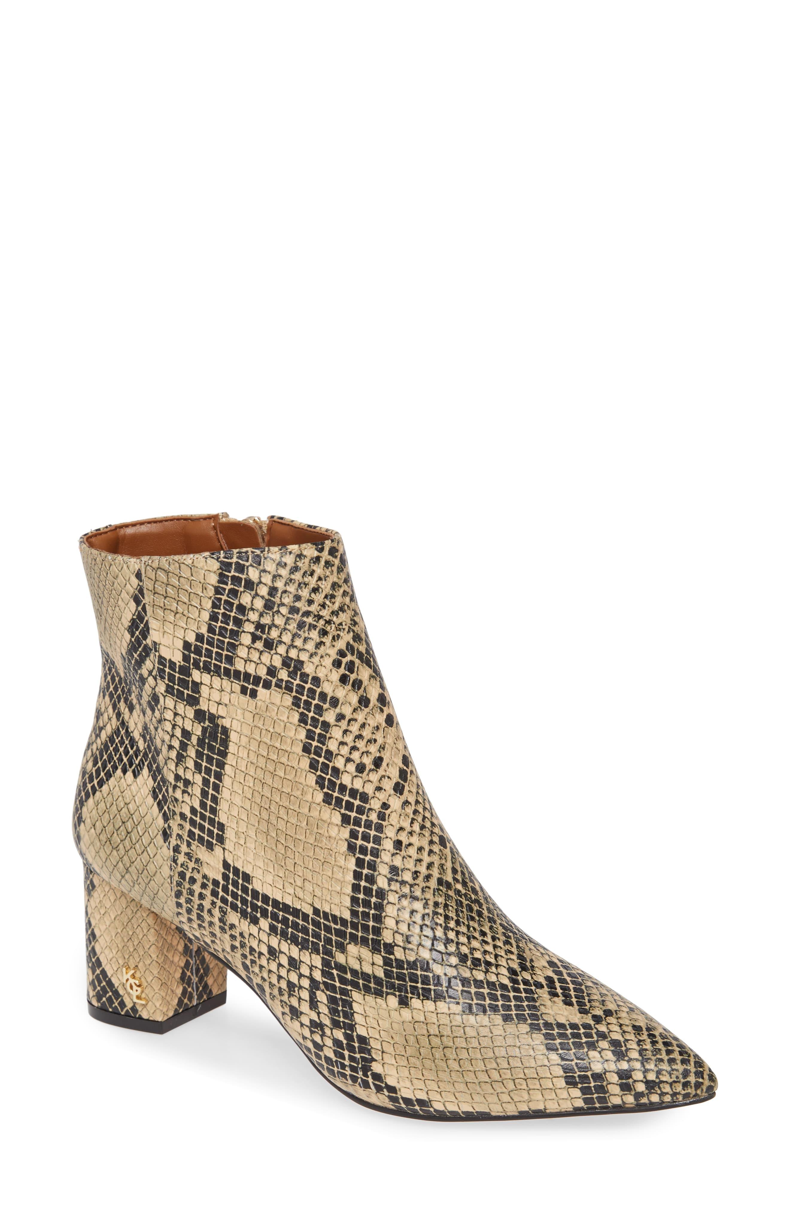 Kurt Geiger Leather Snake Print Burlington Ankle Boots in Beige ...