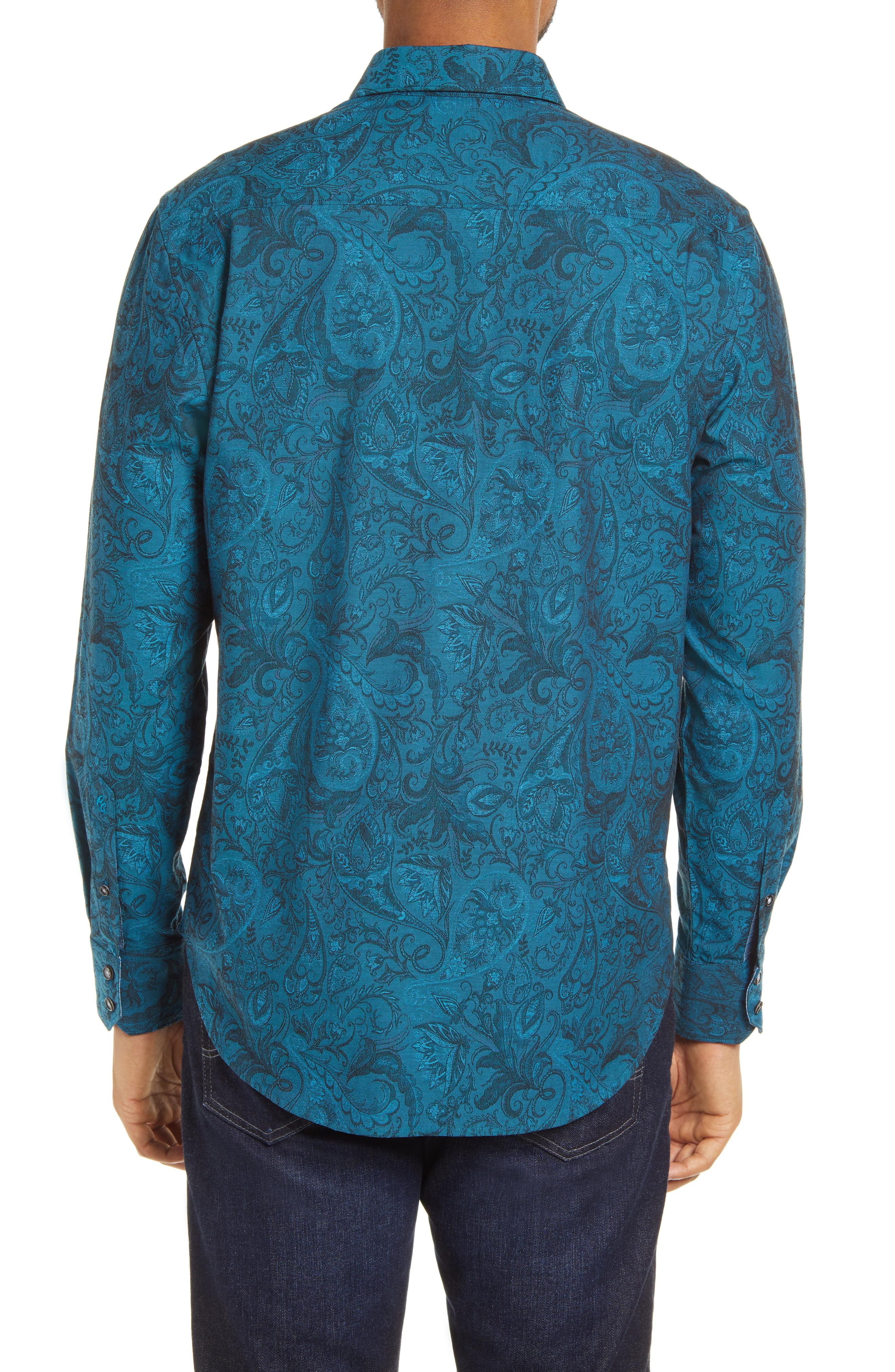 Robert Graham Cotton Andretti Paisley Jacquard Button-up Shirt in Dark ...