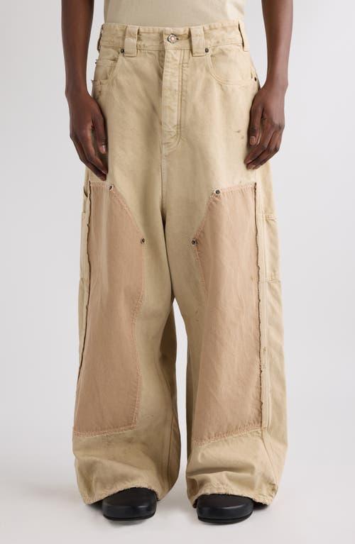パンツ BALENCIAGA BAGGY CARPENTER PANTS Balenciaga Ripped Off Baggy Carpenter Jeans in Natural for Men | Lyst