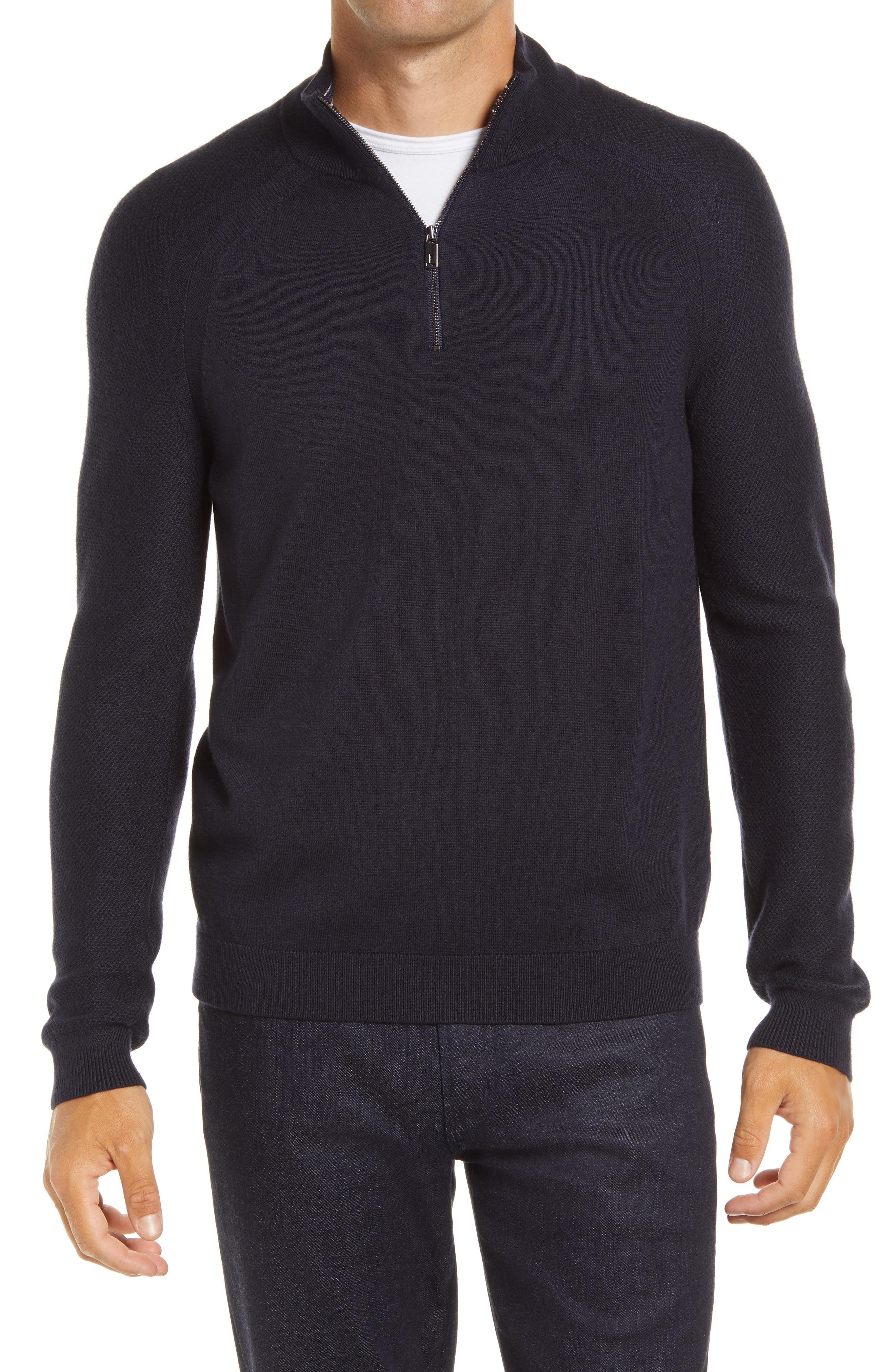 Ted Baker Wool Lostit Quarter Zip Sweater in Navy (Blue) for Men Lyst