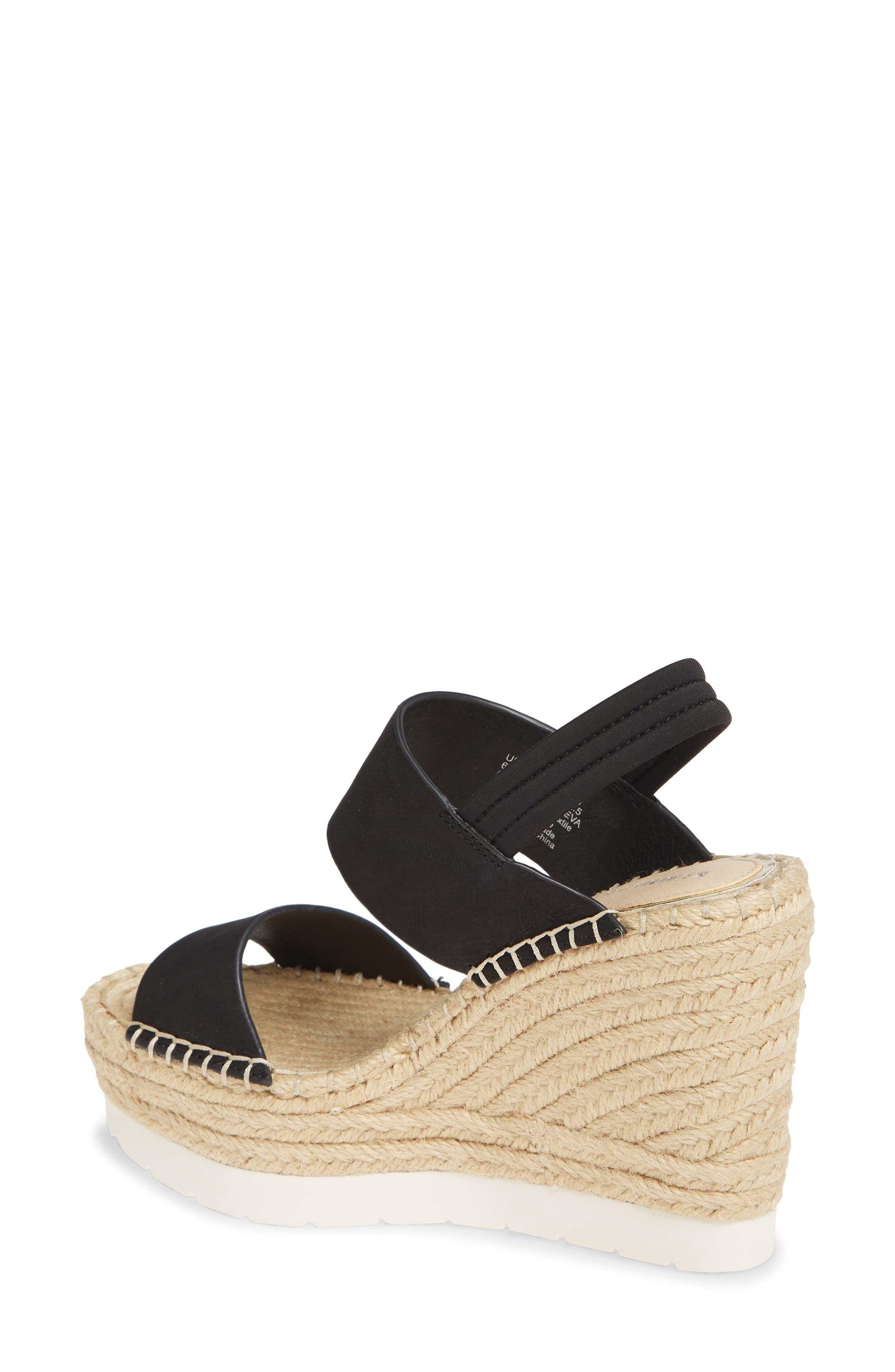 Kenneth Cole Neoprene Olivia Espadrille Wedge Sandal in Black Nubuck ...