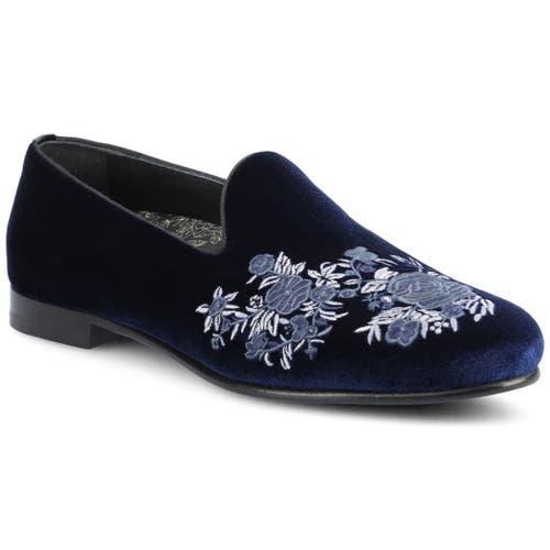 New Taft Black Velvet Embroidered Floral Loafers The Estate Slipper in Black Velvet main image 4