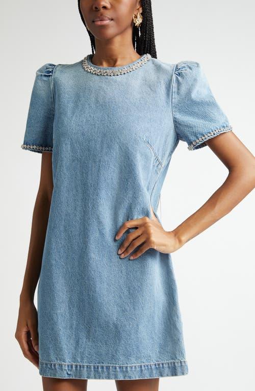 Zimmermann Crystal Embellished Denim Minidress in Blue | Lyst