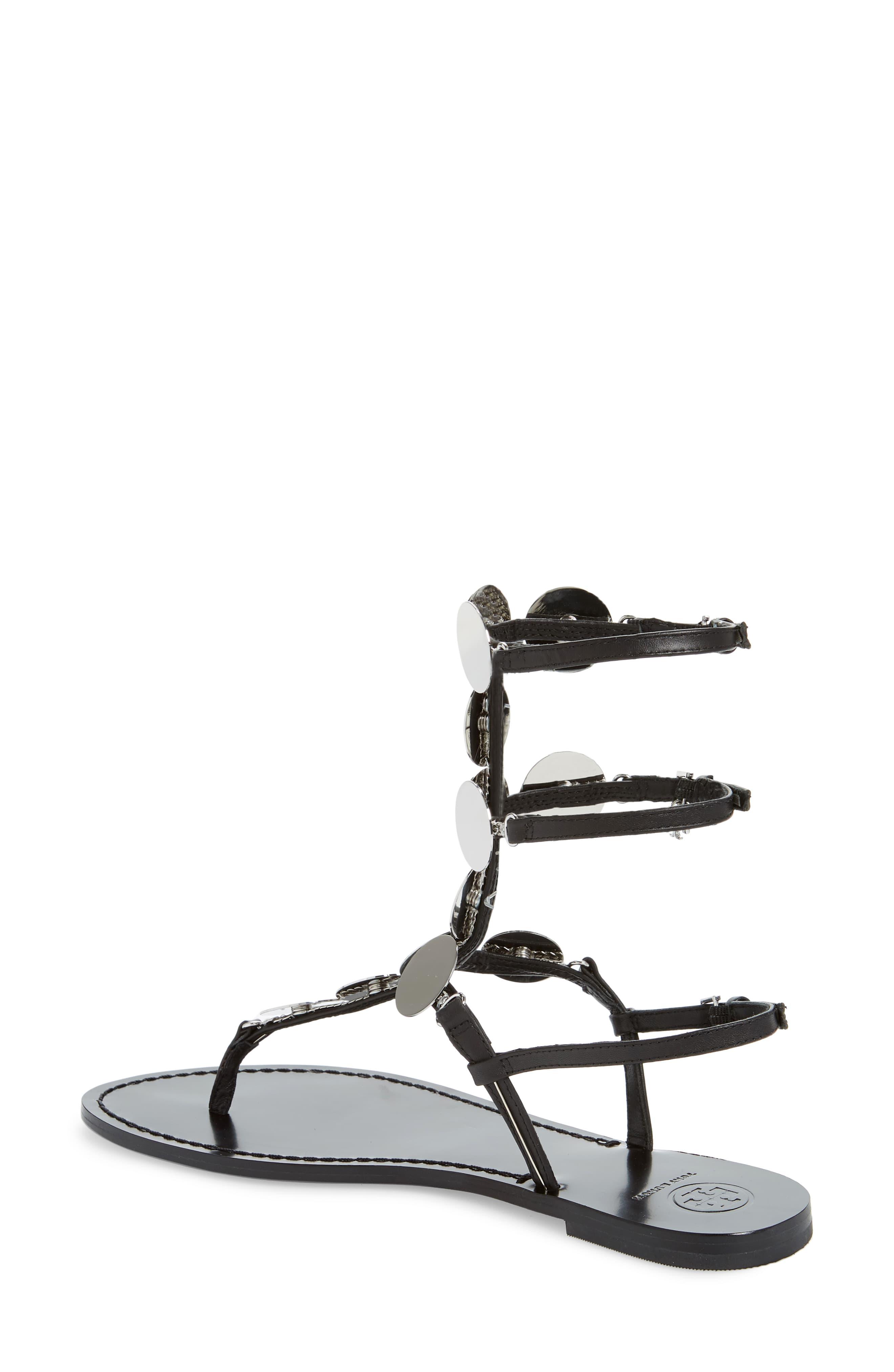 tory burch patos flat jeweled disk sandals