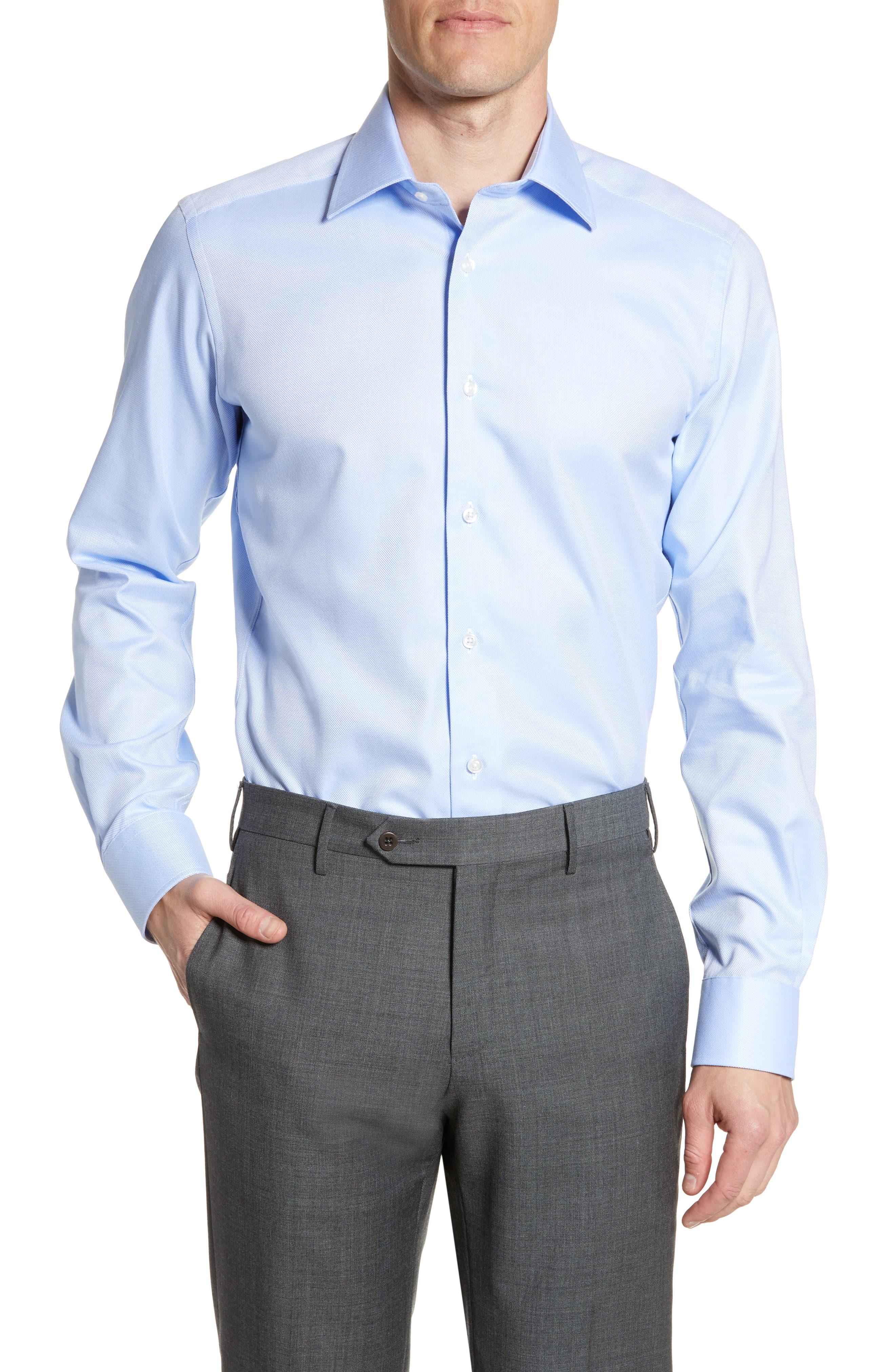 David Donahue Trim Fit Dress Shirt in Blue for Men - Save 7% - Lyst