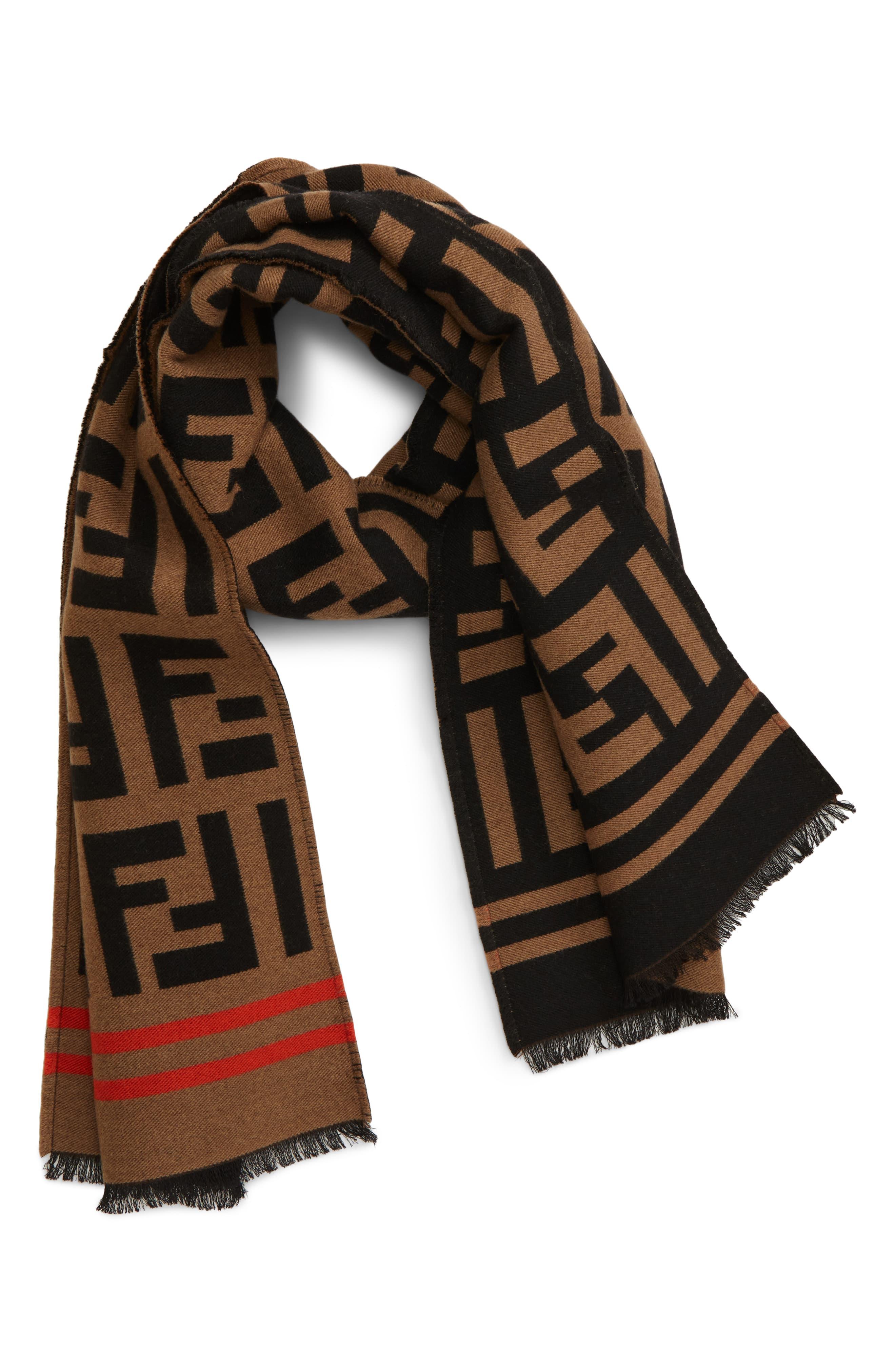 fendi monogram silk scarf