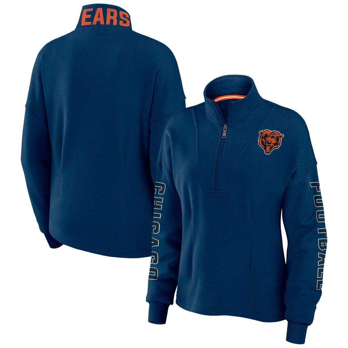 Women's Chicago Bears WEAR by Erin Andrews Charcoal Fleece Cropped Pullover  Sweatshirt