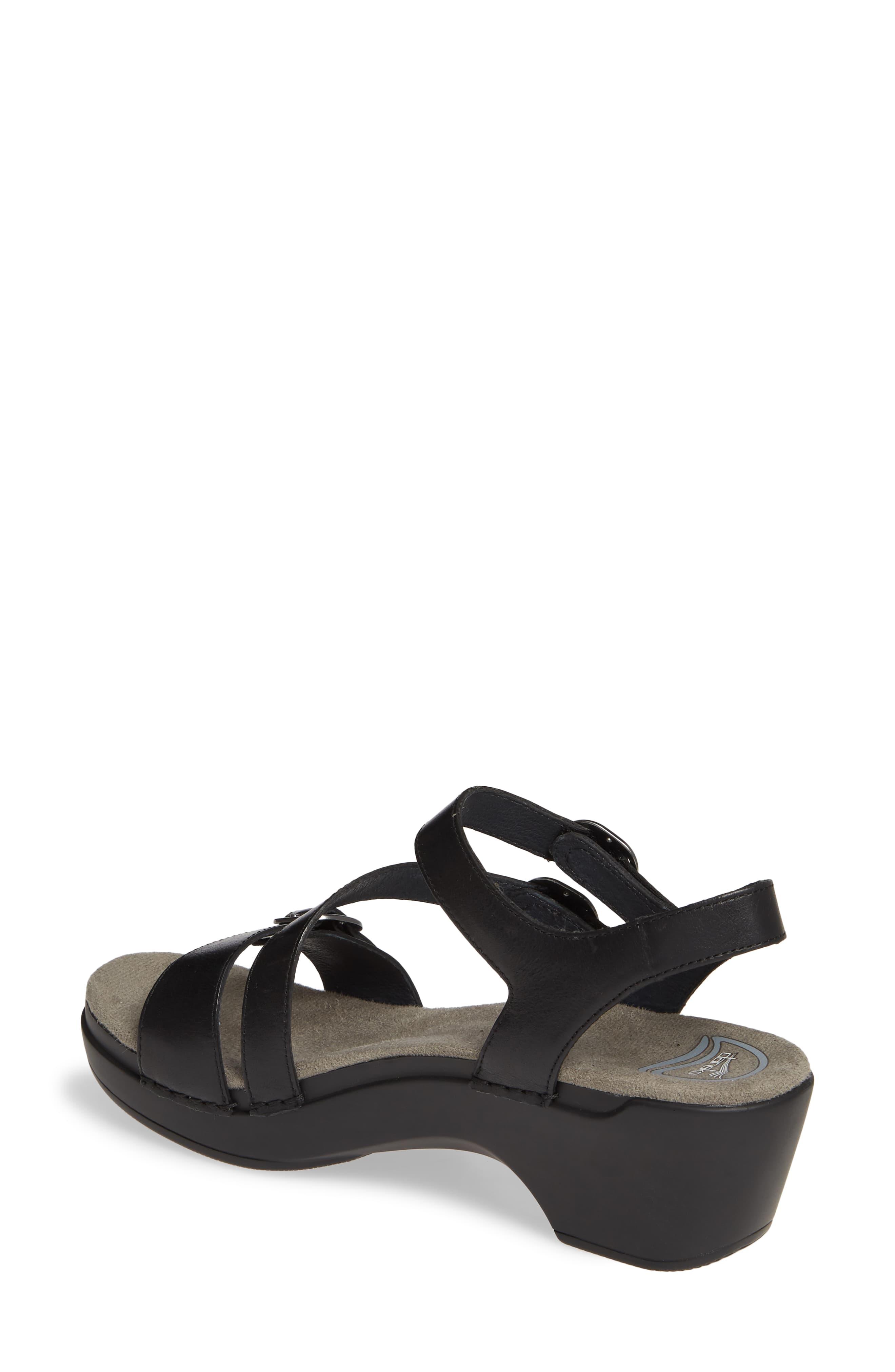 Dansko Leather Sacha Sandal in Black Leather (Black) - Lyst
