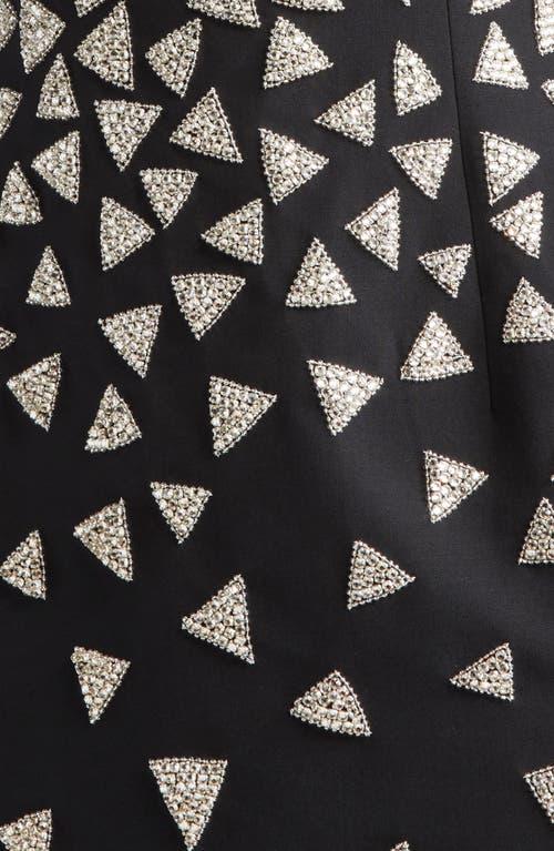 Oscar de la Renta Crystal Triangle Embellished Cocktail Dress in Black |  Lyst