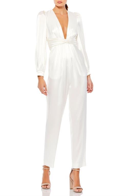 【US発】MAC DUGGAL プランジ レッグ サテン ジャンプスーツ Mac Duggal Jumpsuits and rompers for Women | Online Sale up