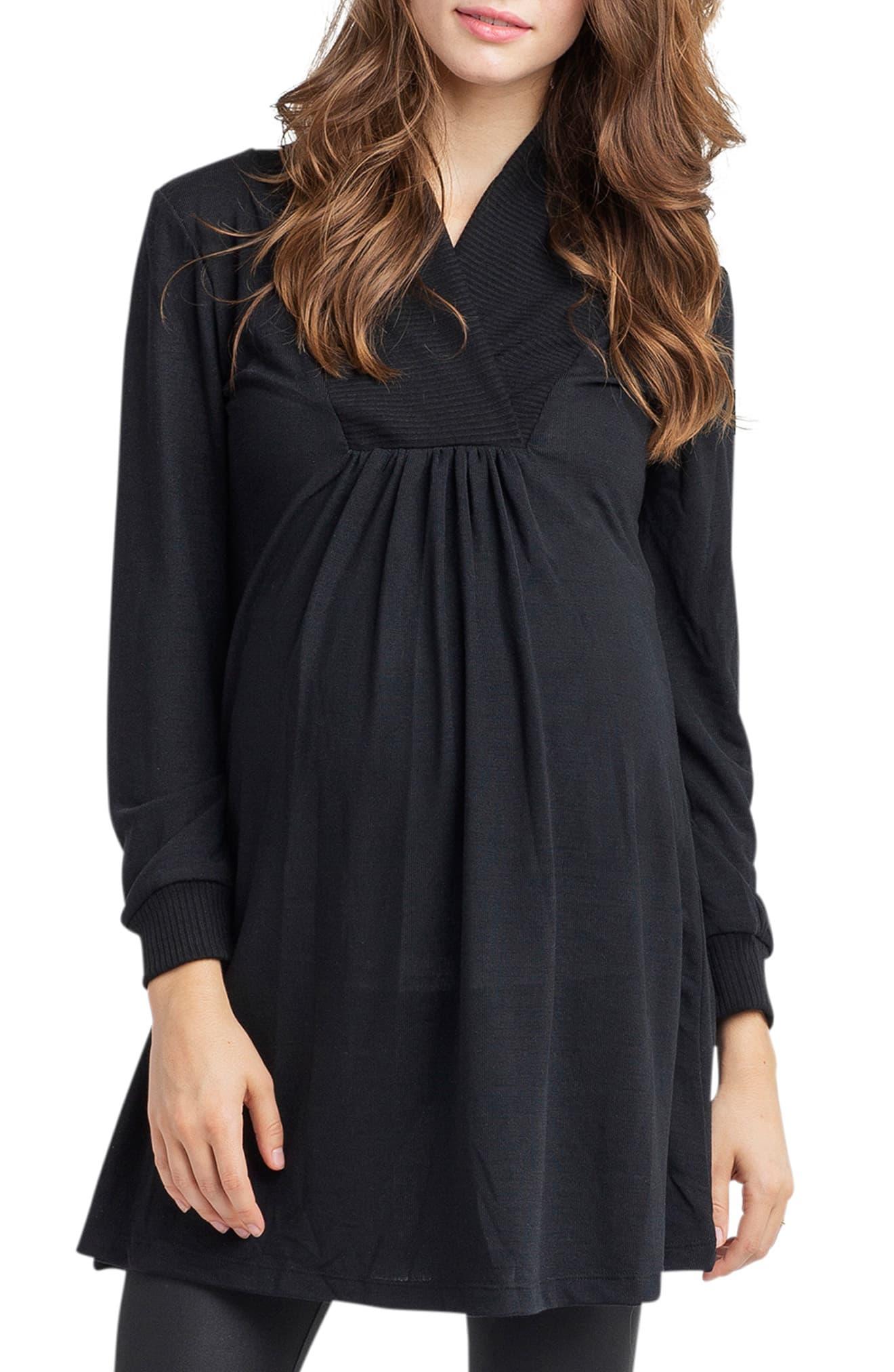black maternity tunic