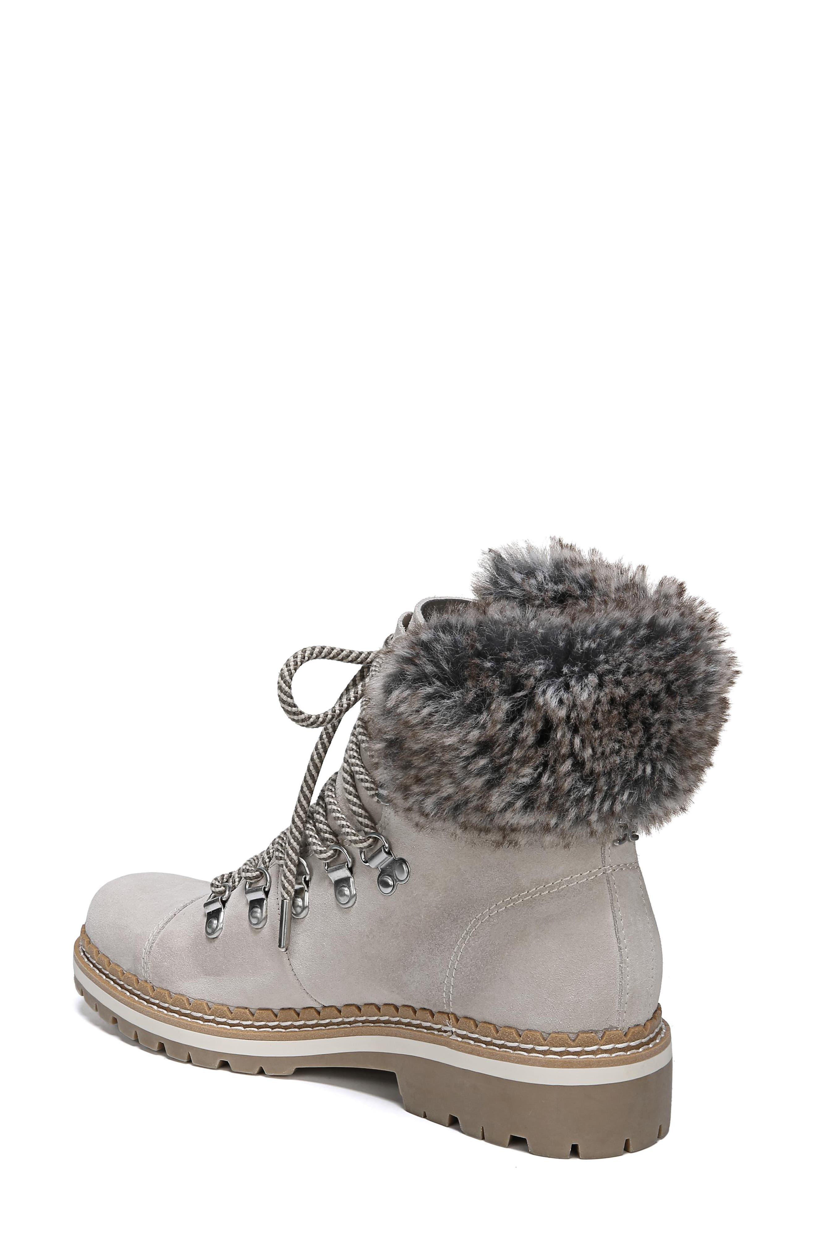 sam edelman bowen bistro suede and faux fur hiking boots