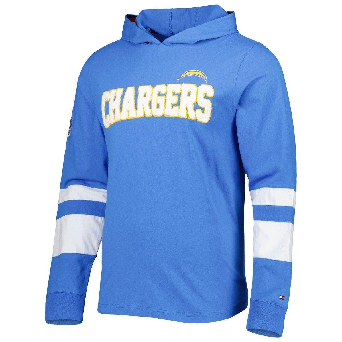 Tommy Hilfiger Powder Blue/white Los Angeles Chargers Alex Long Sleeve  Hoodie T-shirt for Men