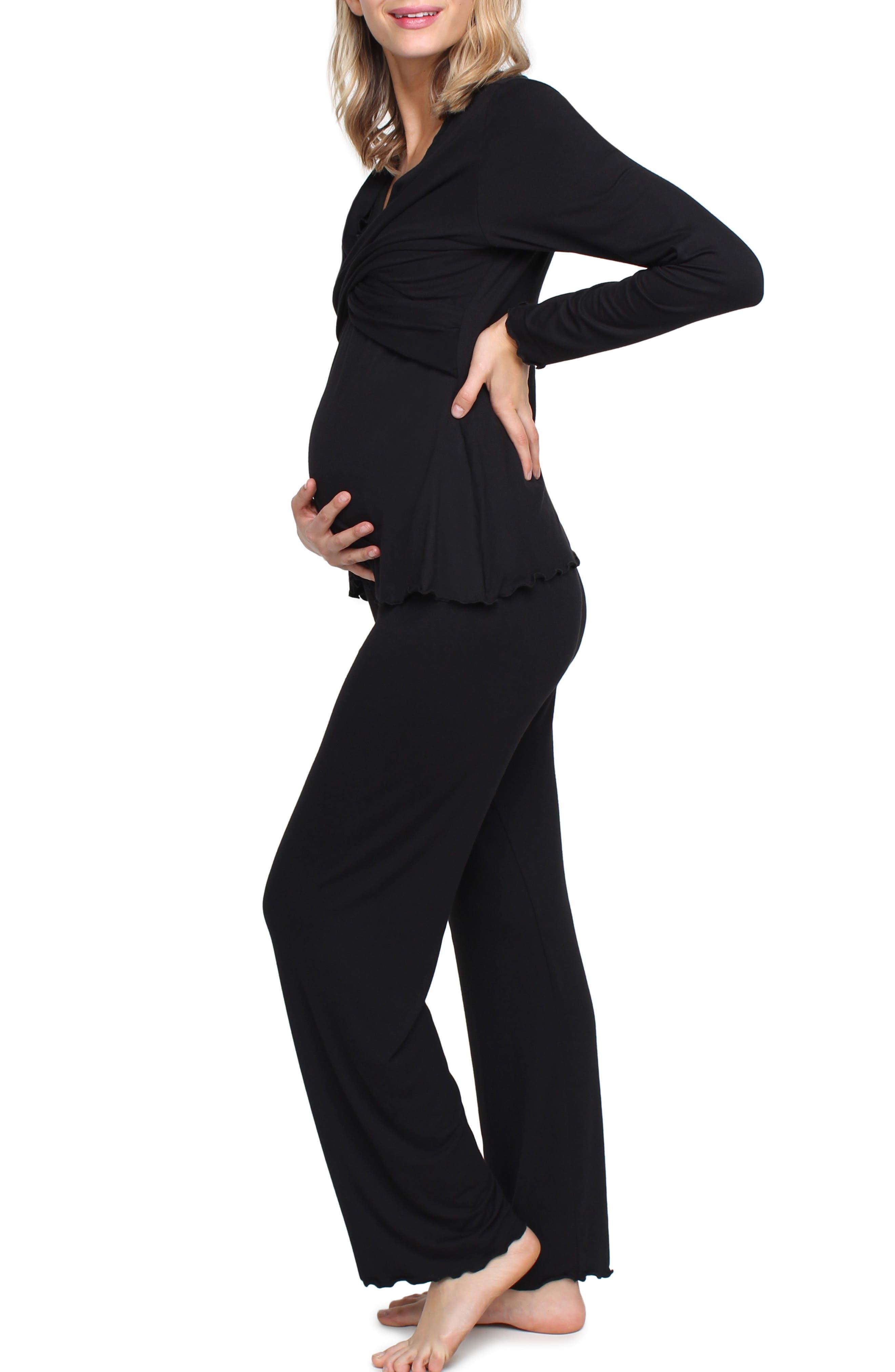 Savi Mom Sofia Maternity/nursing Pajamas in Black | Lyst