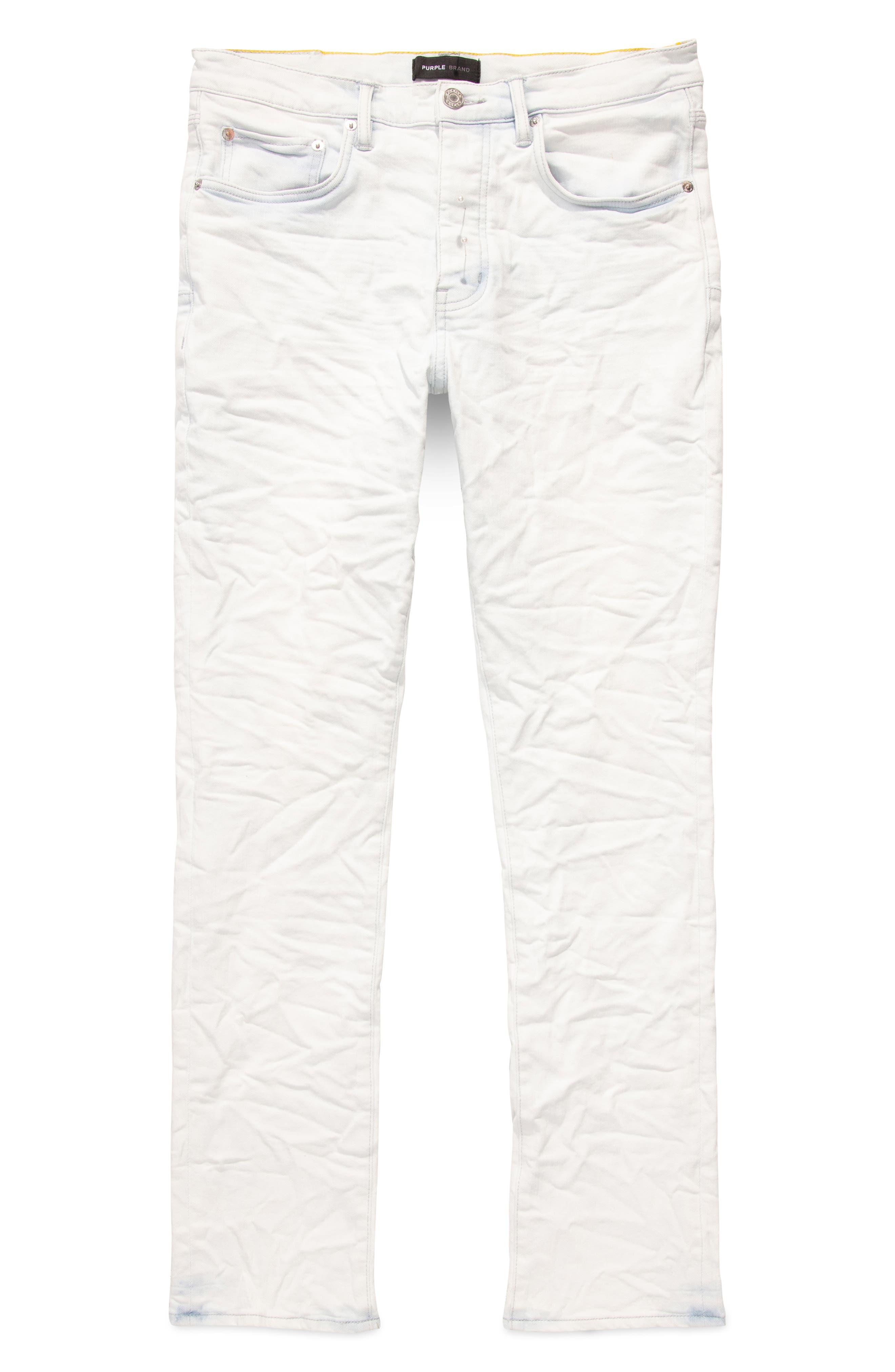 Purple Brand Wrinkled Stretch Straight Leg Jeans in White for Men | Lyst