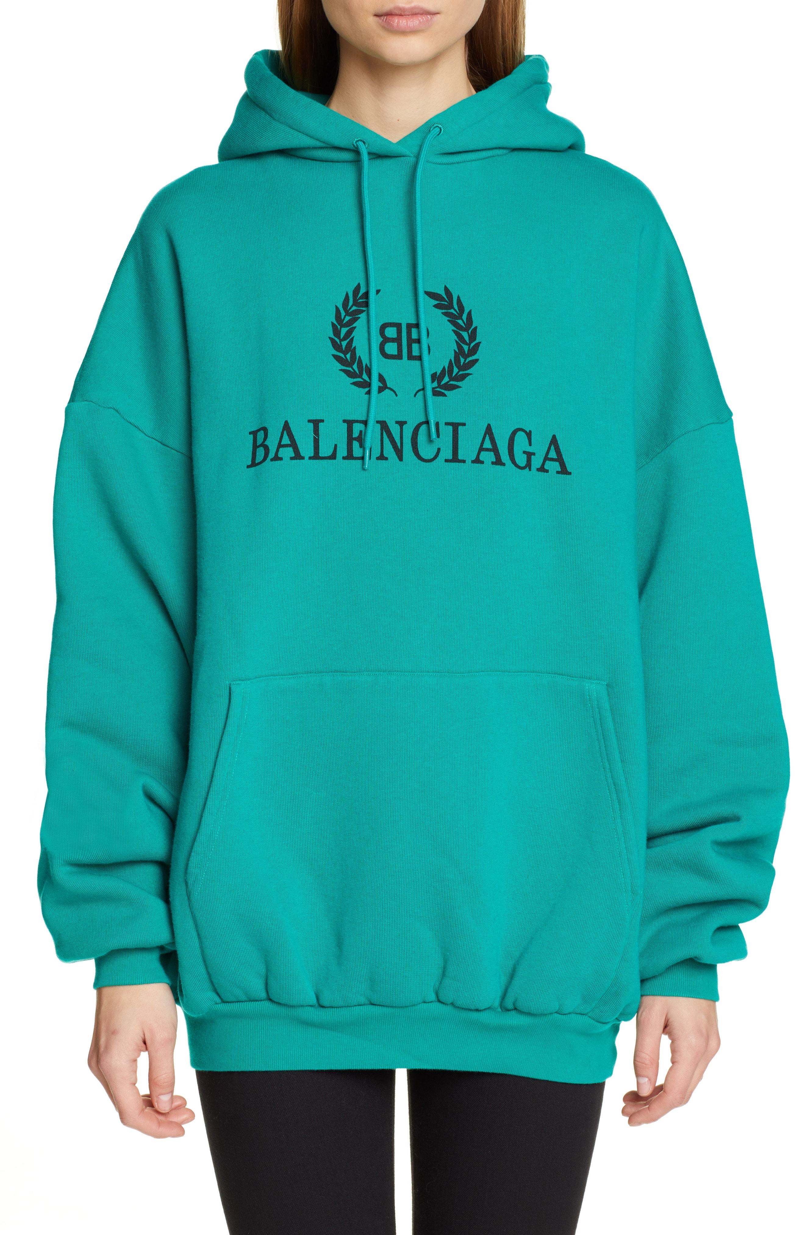 balenciaga teal hoodie