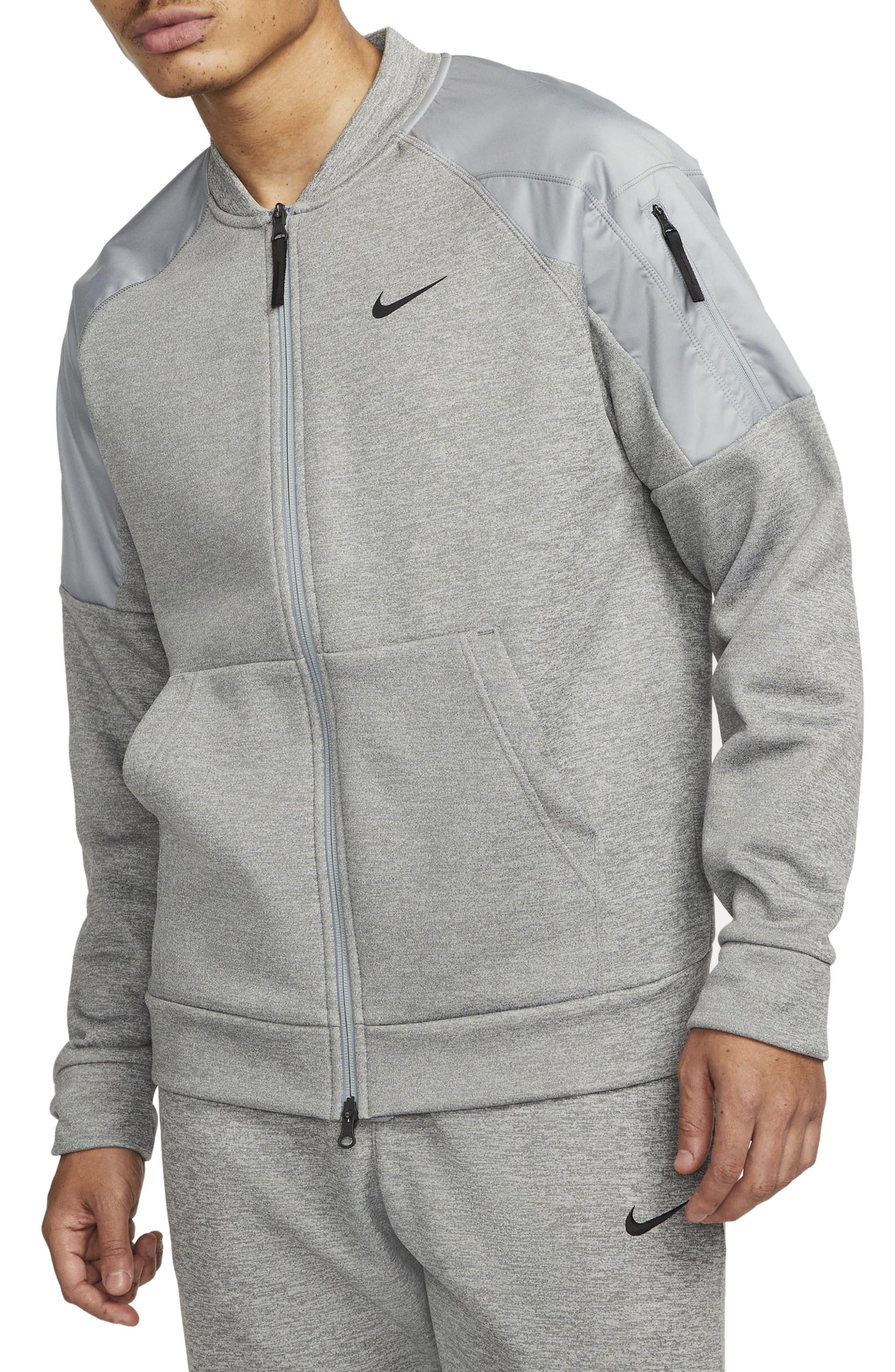 Nike Thermafit Water Repellent Full Zip Bomber Jacket in Gray for Men