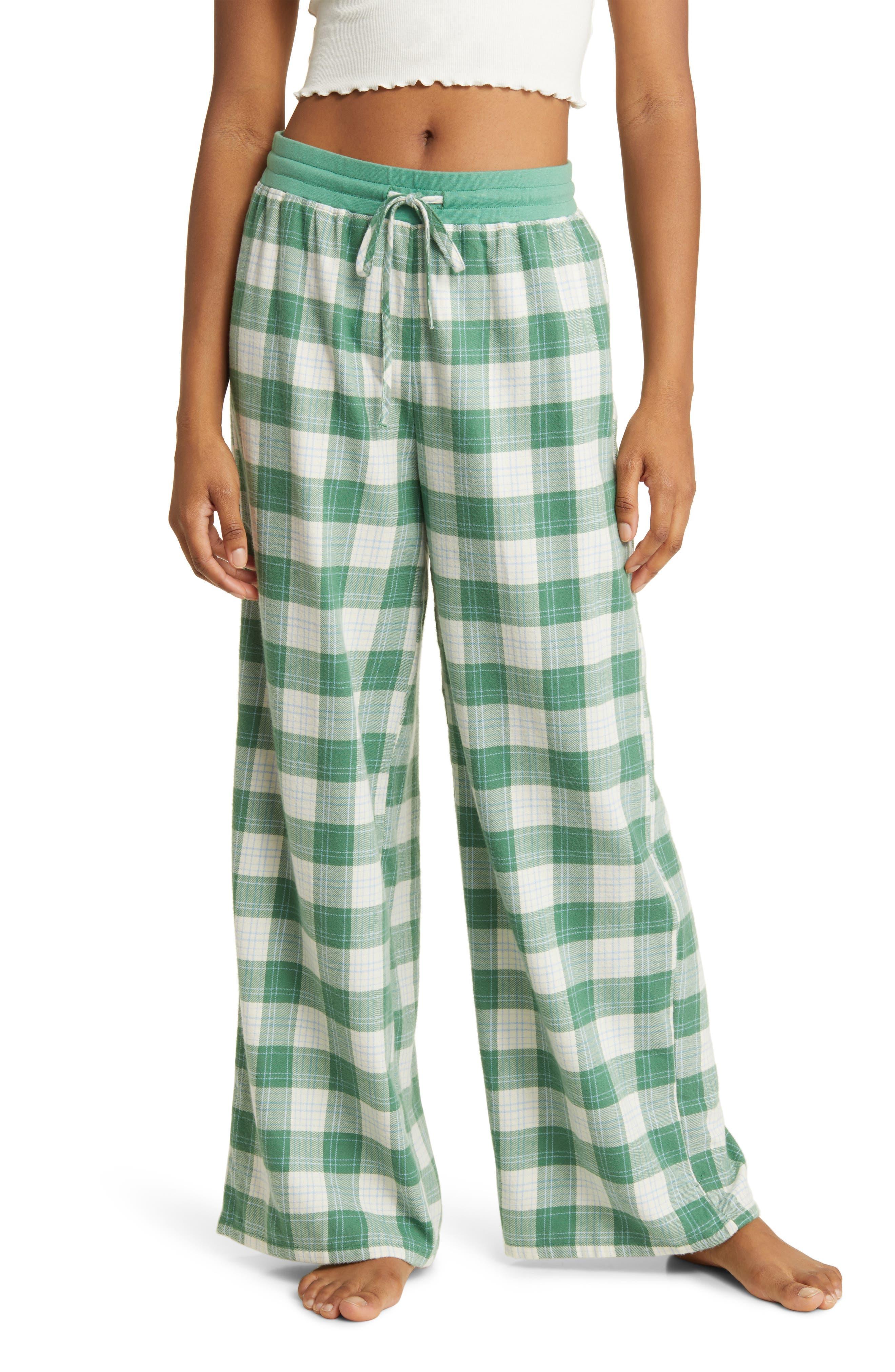 Women's green plaid pajama pants hot sale