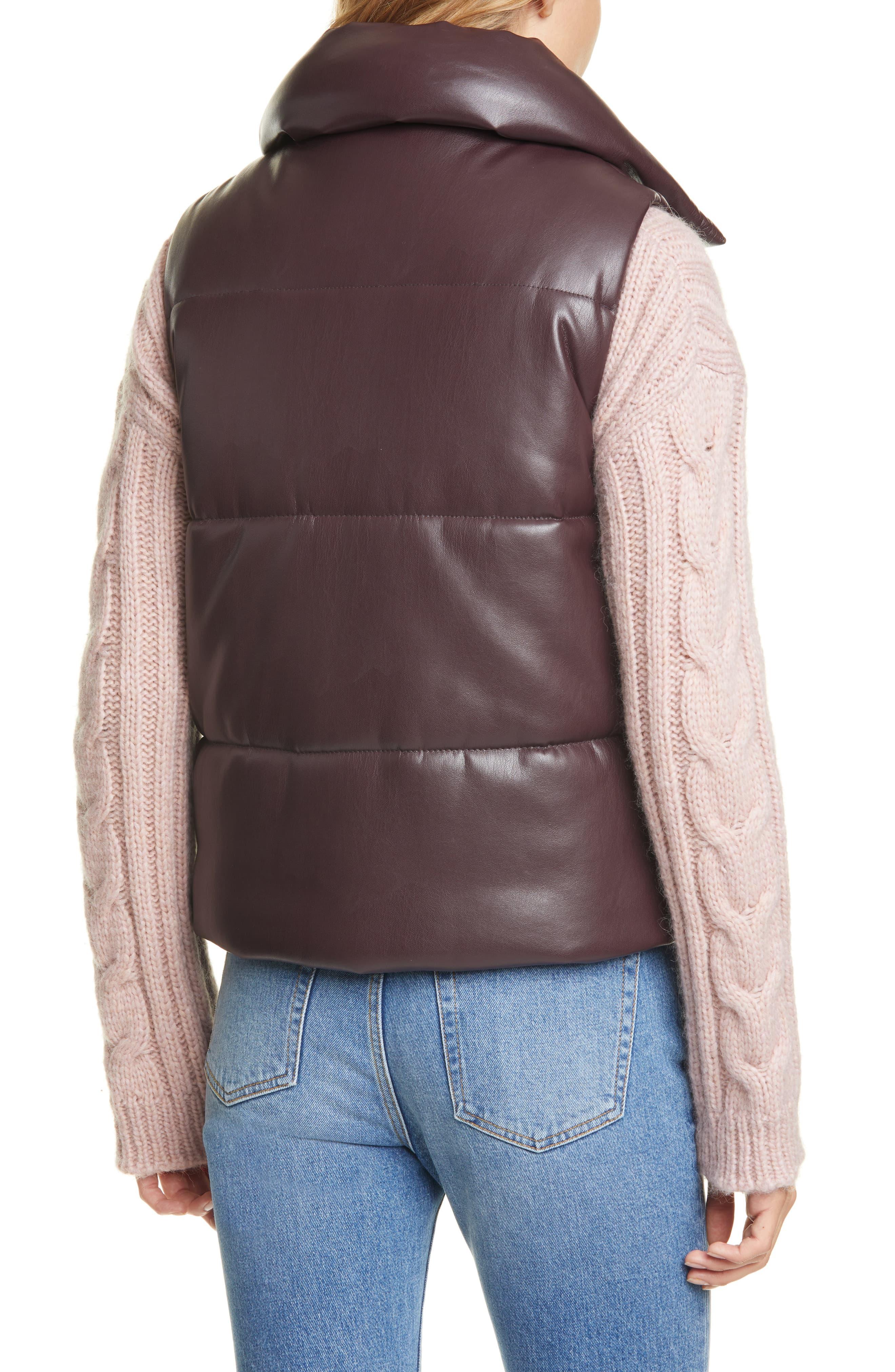 Nanushka Morillo Vegan Leather Puffer Vest in Brown Lyst