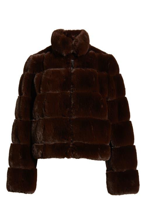 BCBGMAXAZRIA Channel Quilted Faux Fur Jacket in Black Lyst