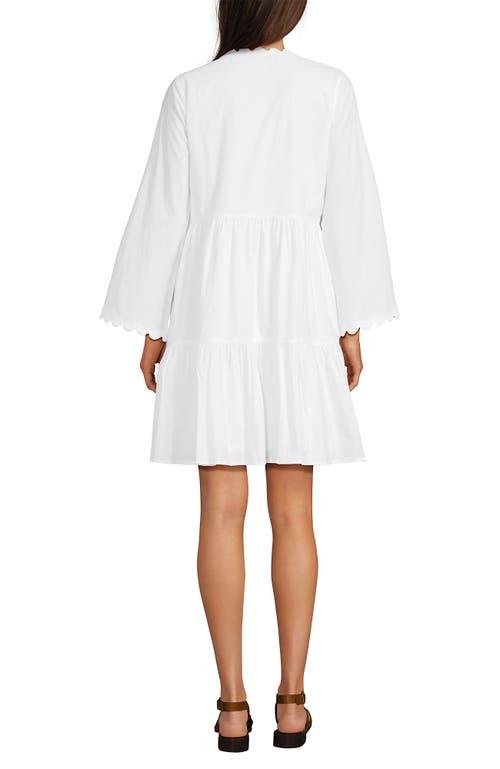 Lands' End Poplin V Neck Embroidered Dress in White | Lyst Lands' End Poplin V Neck Embroidered Dress in White | Lyst