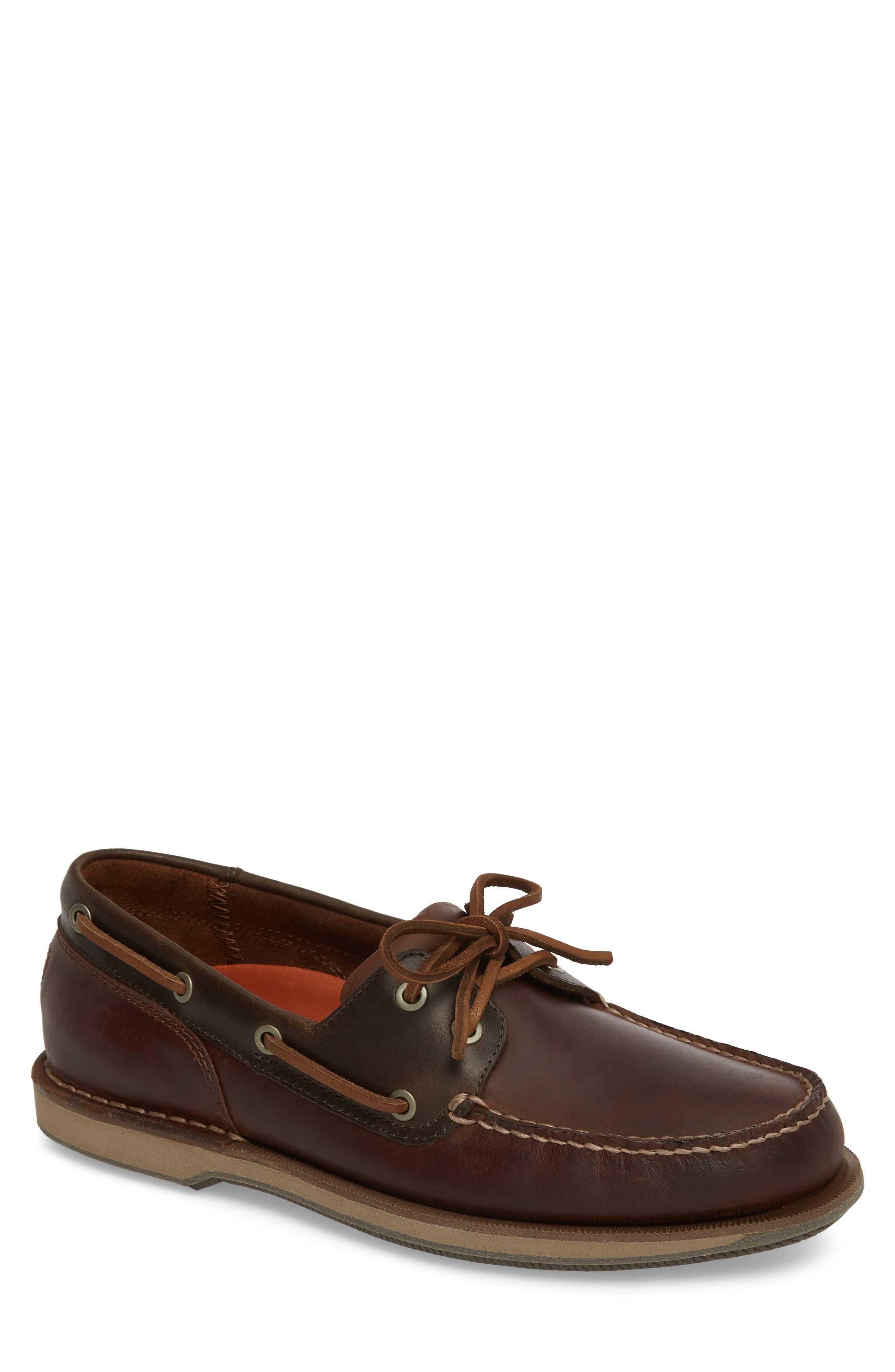 Rockport Leather 'perth' Boat Shoe in Dark Brown Leather (Brown) for