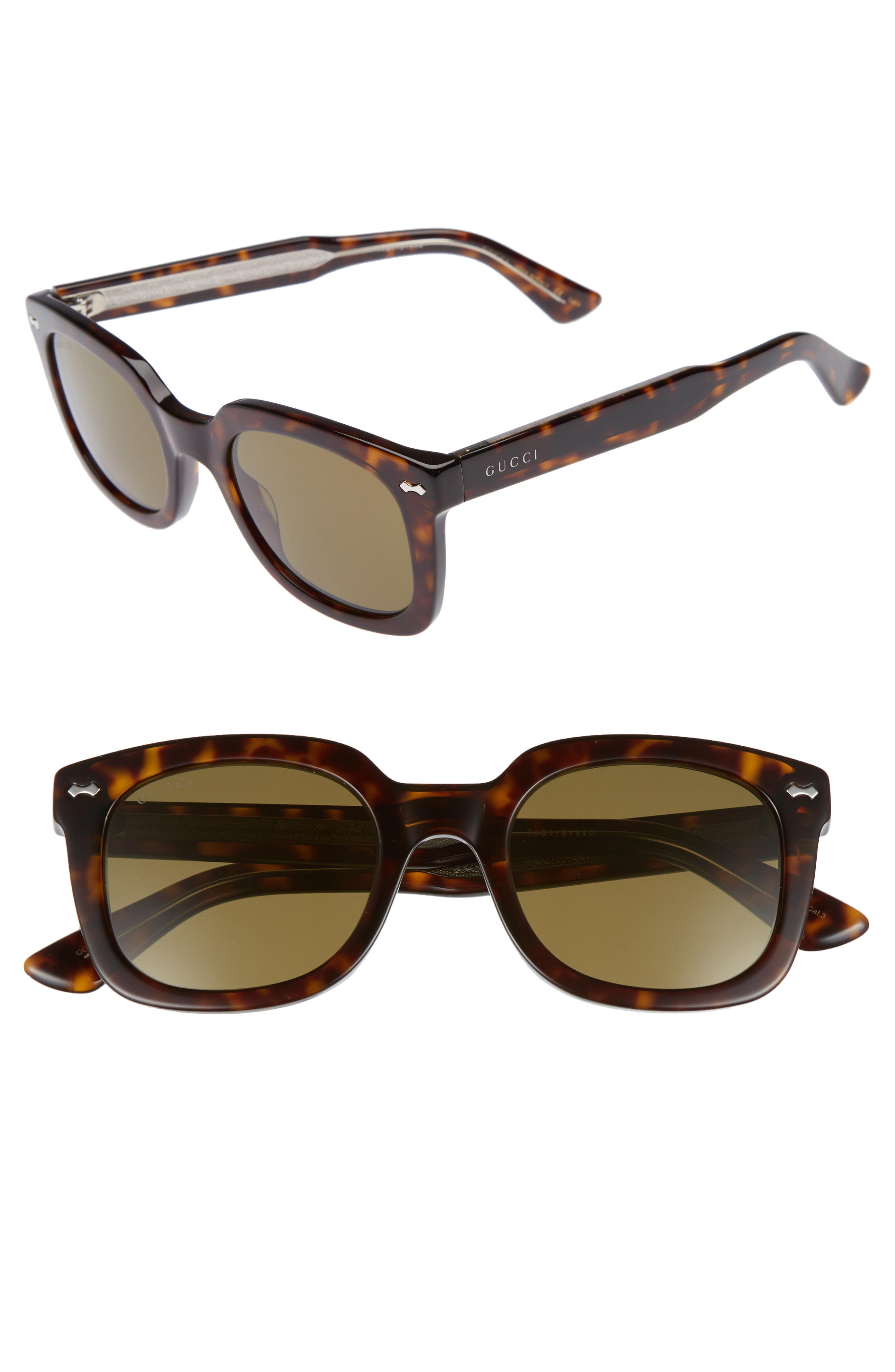 Gucci 50mm Square Sunglasses - Dark Havana in Brown for Men - Lyst