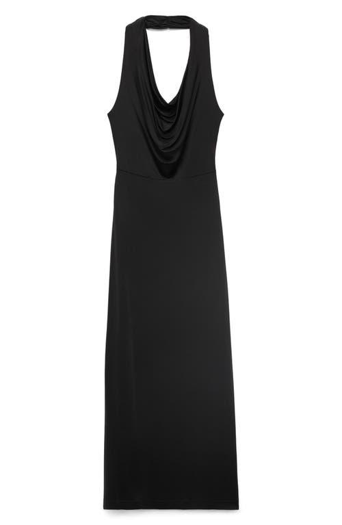 strapless open back dress Casual maxi dress Remila with halterneck & animal print