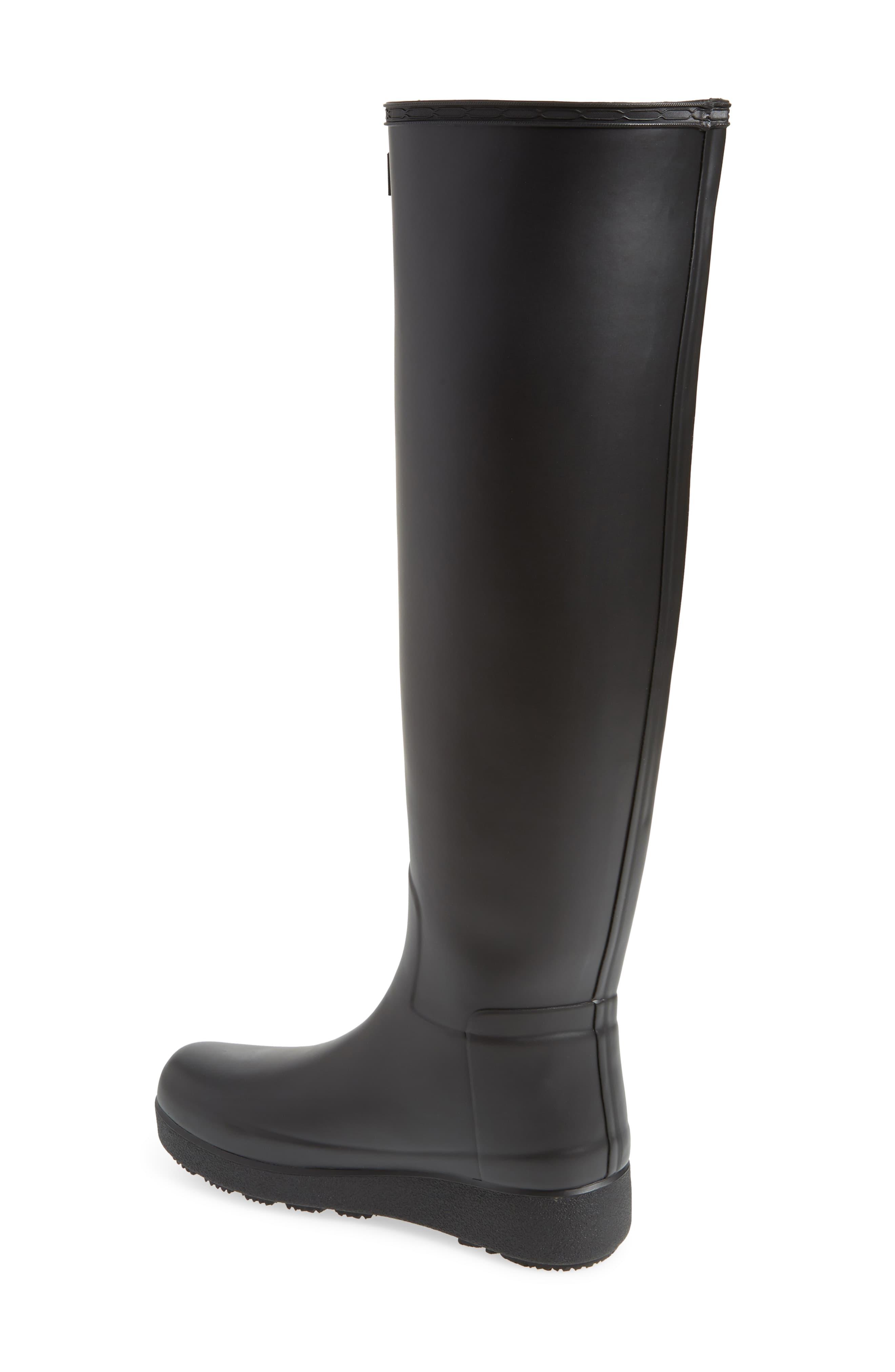 HUNTER Refined Creeper Over The Knee Rain Boot in Black - Lyst