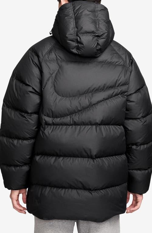 nike down filled long padded parka jacket