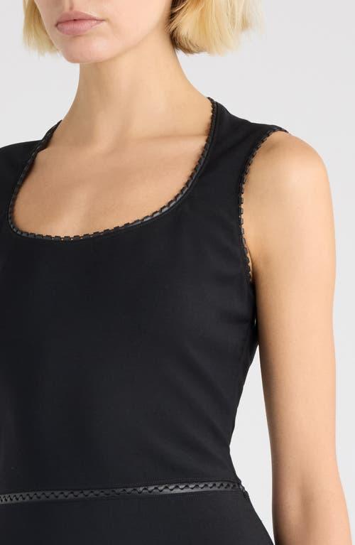 Alaa Charnire Stretch Virgin Wool & Leather Dress in Black | Lyst