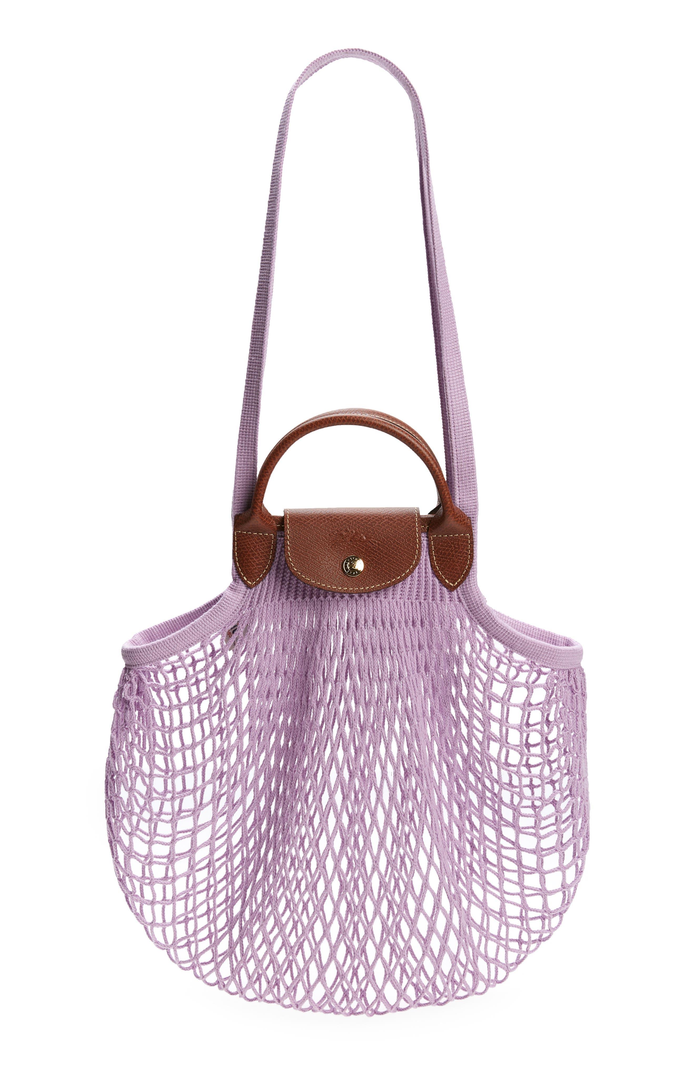 Longchamp Le Pliage Filet Knit Shoulder Bag in Purple Lyst