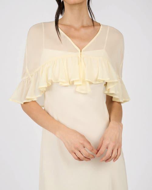 WeWoreWhat Ruffle Shawl Collar Maxi Dress in Natural | Lyst