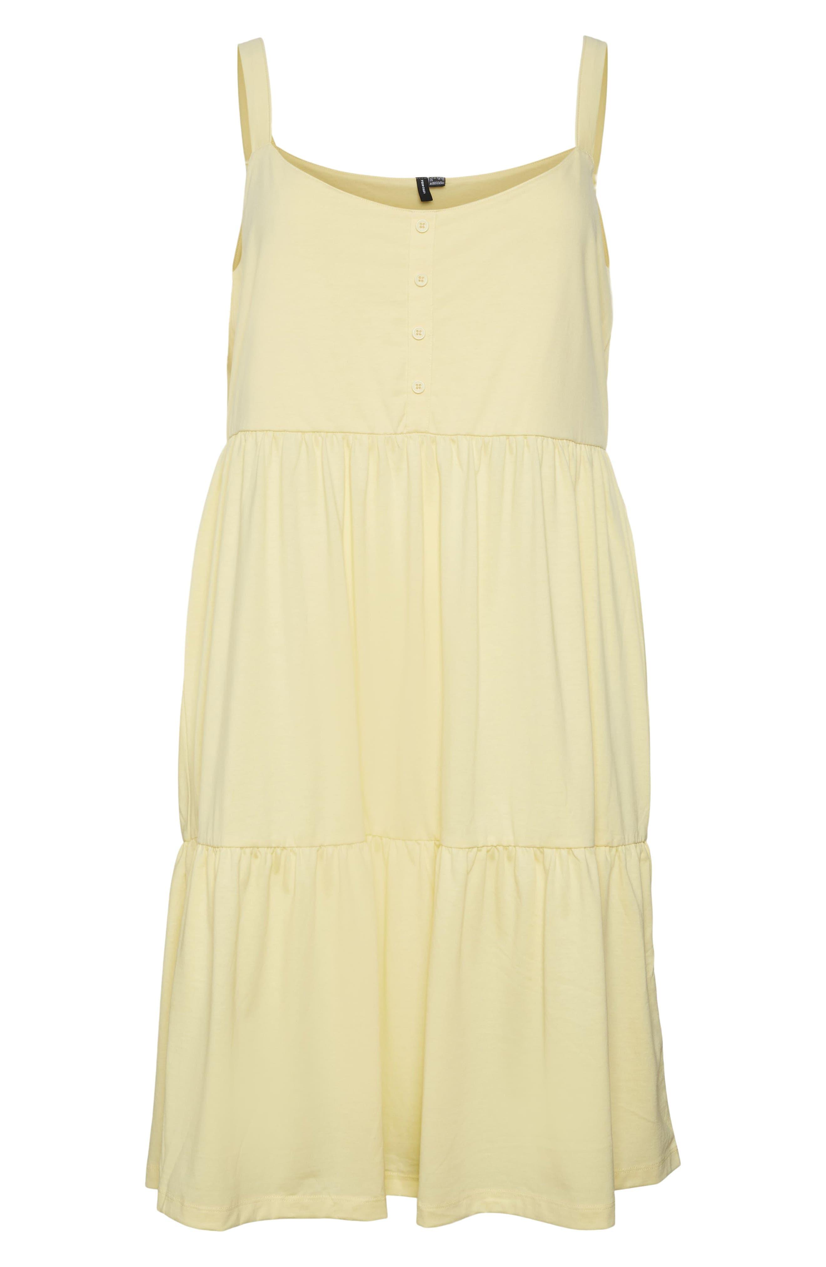 hårdtarbejdende Lav en seng Orient Vero Moda Curve Astrid Tiered Cotton Blend Dress in Yellow | Lyst