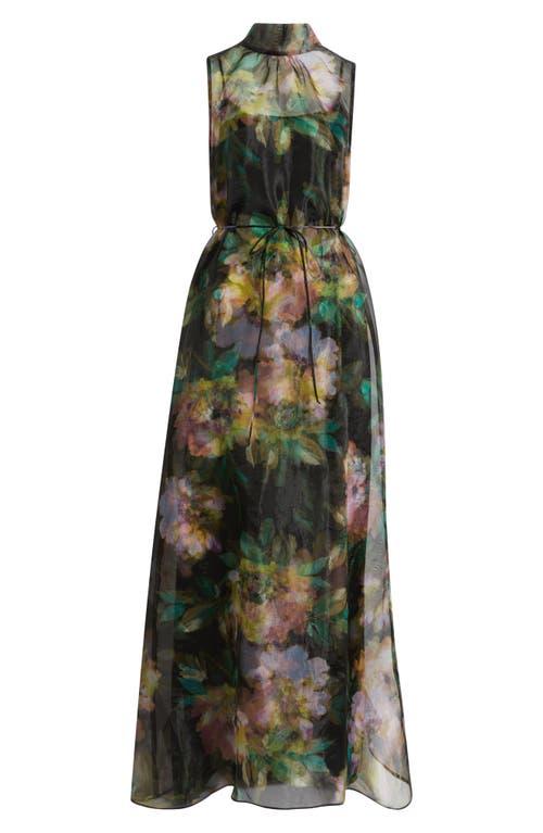 julia jordan tie mock neck organza satin overlay dress Julia Jordan Tie Neck Organza Cocktail Dress in Green