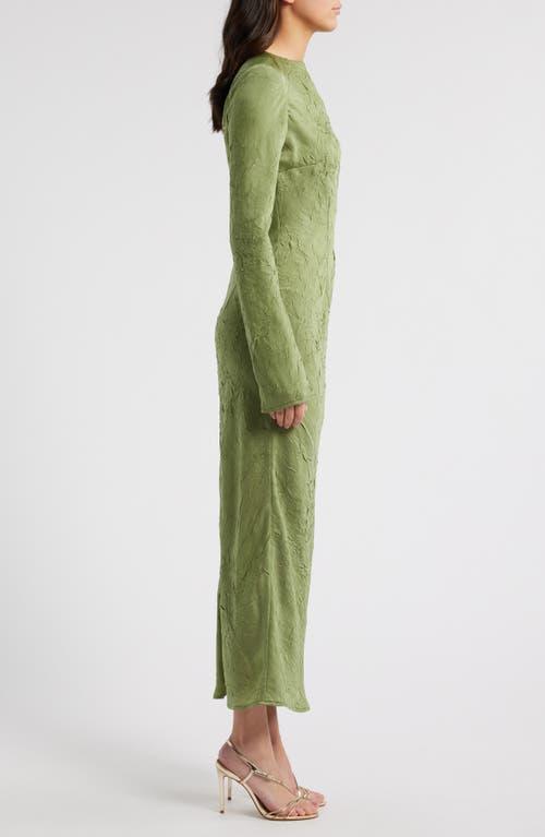 green emerald velvet dress Rare London Women's Spring Green Floral Burnout Godet Maxi Dress 14