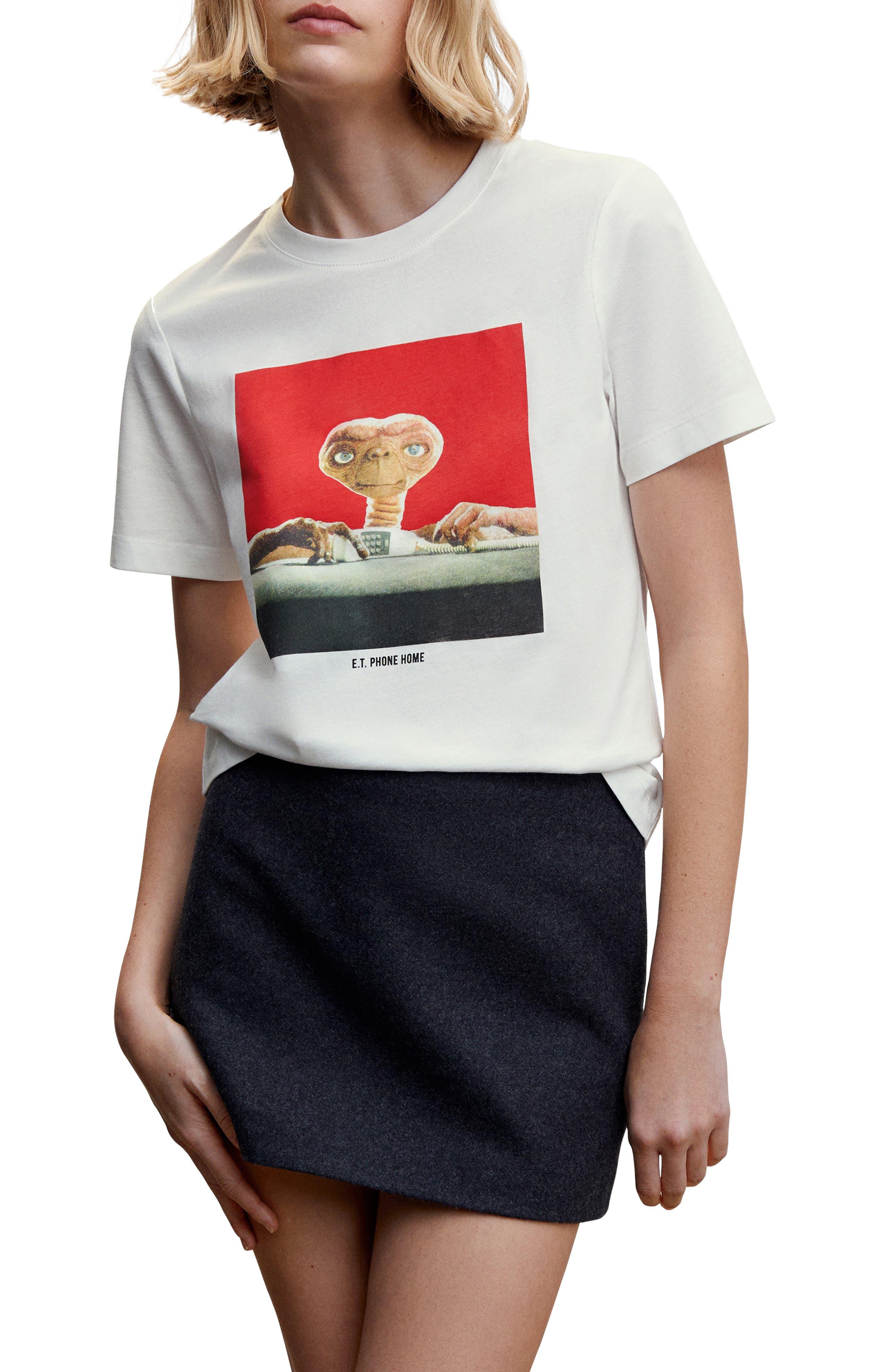 Mango E.t. Graphic T-shirt in Red | Lyst