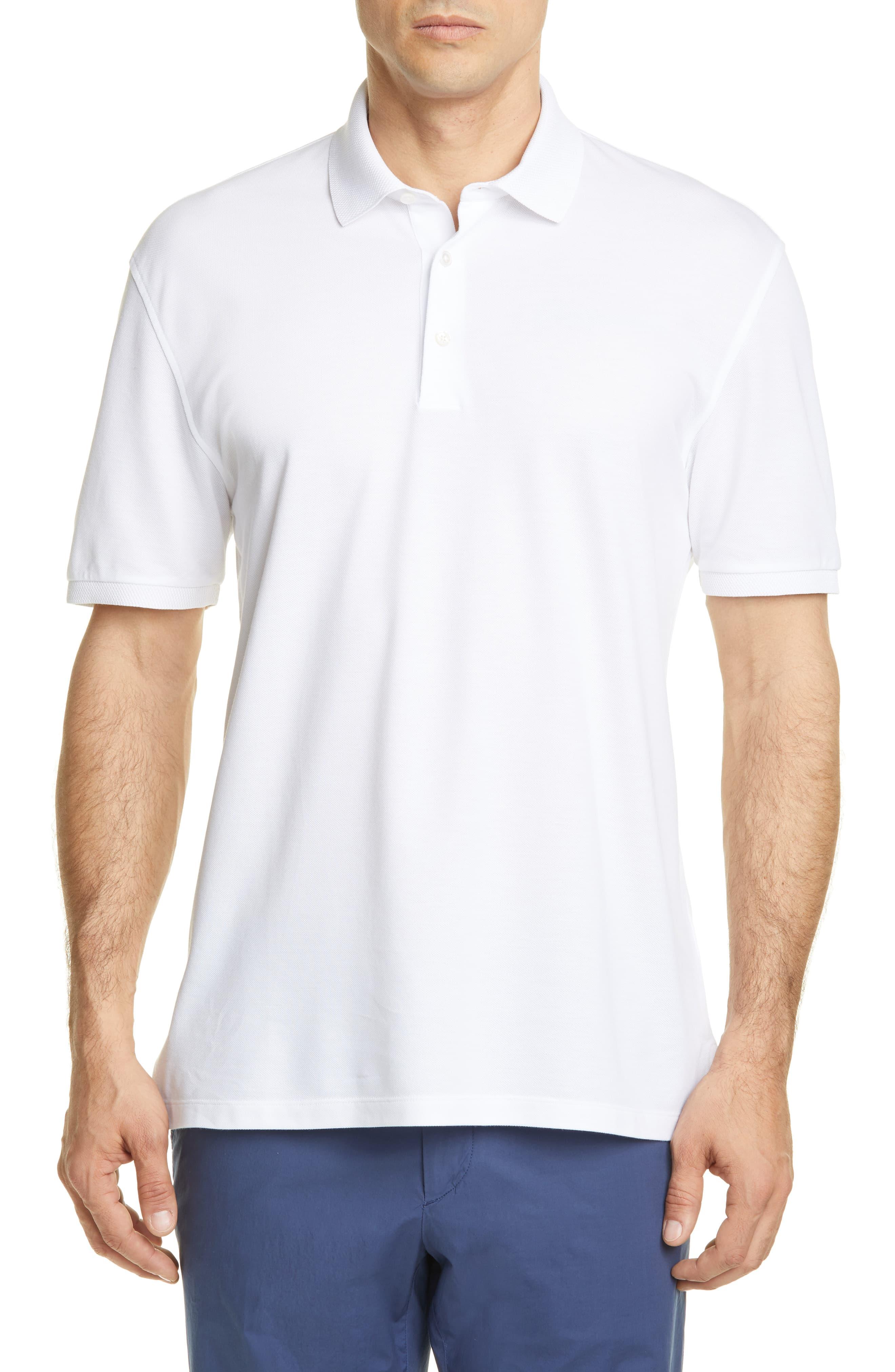 Ermenegildo Zegna Slim Fit Cotton Polo Shirt in White for Men - Lyst