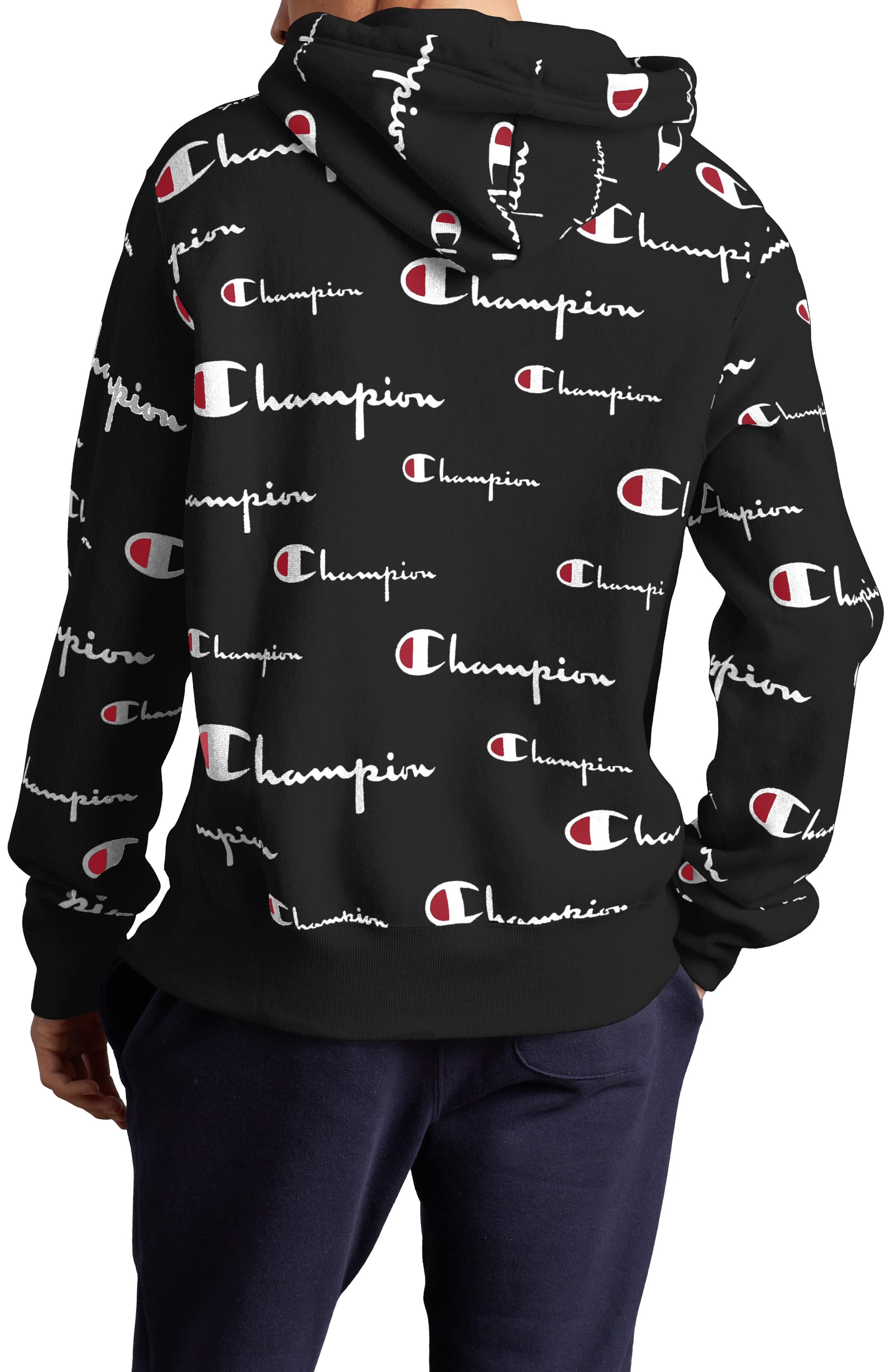 champion multi logo hoodie