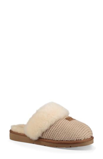 UGG UGG Cozy Knit Genuine Shearling Slipper in Cream (Natural) - Lyst